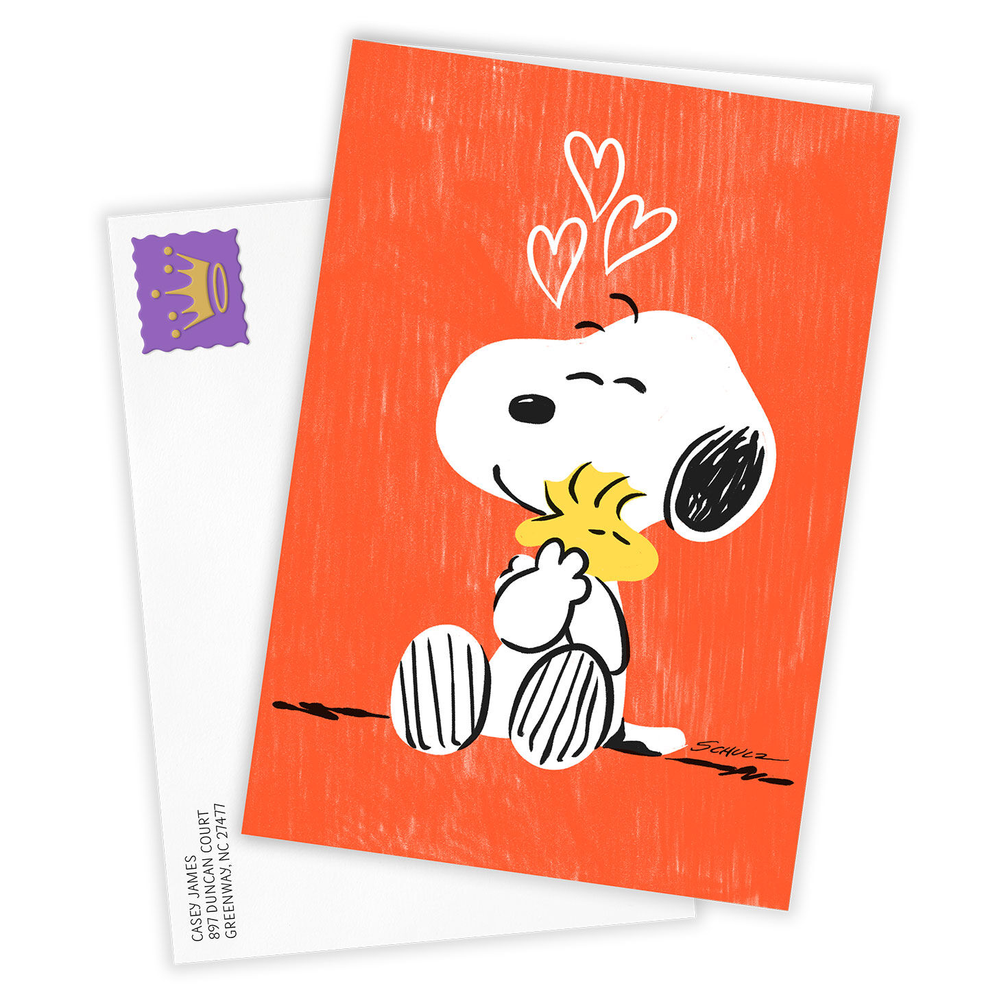 Peanuts® Snoopy And Woodstock Sharing A Hug Custom Card - Hallmark
