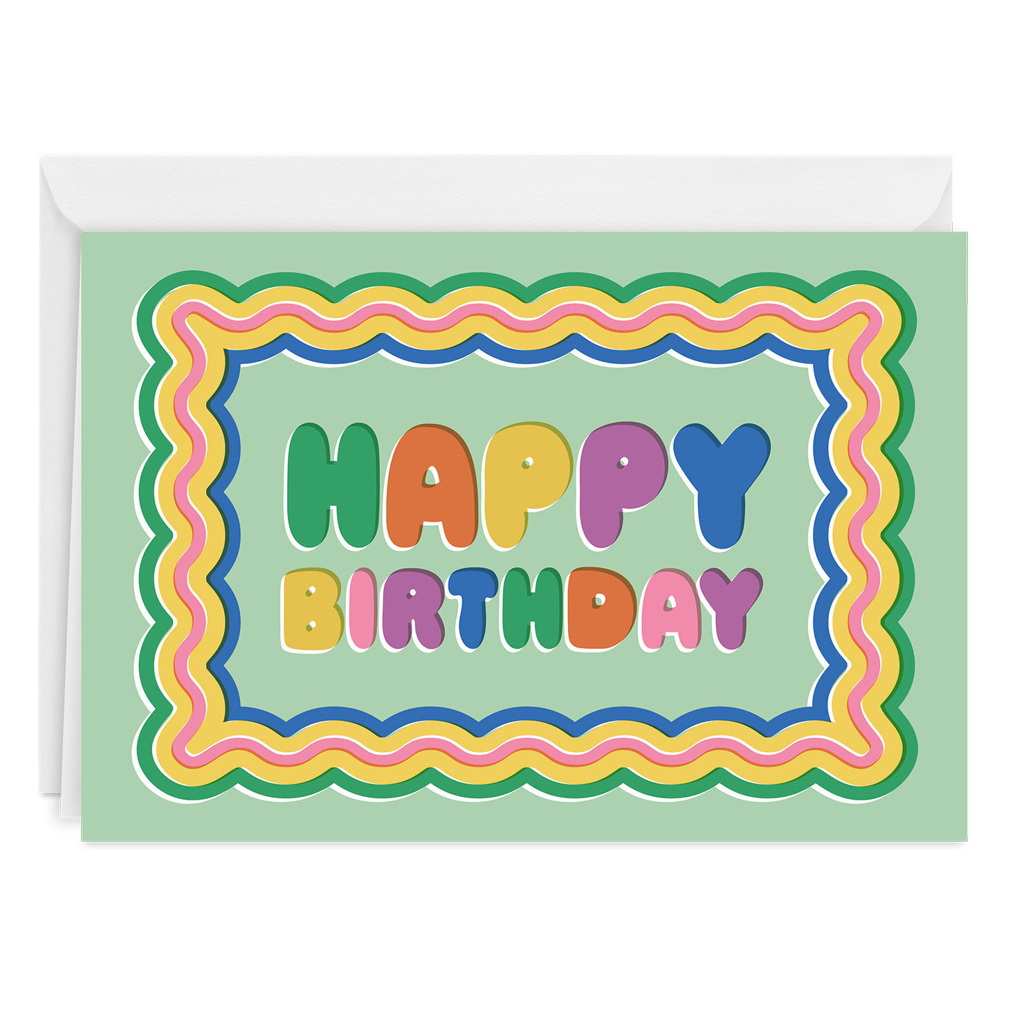Bold Bubble Ripples Custom Birthday Card