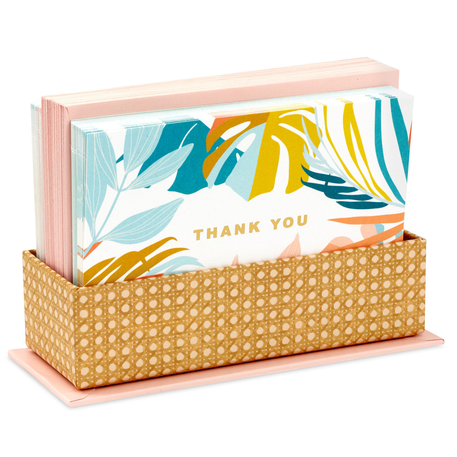 Tropical Style Assorted Blank Note Cards in Caddy, Pack of 40