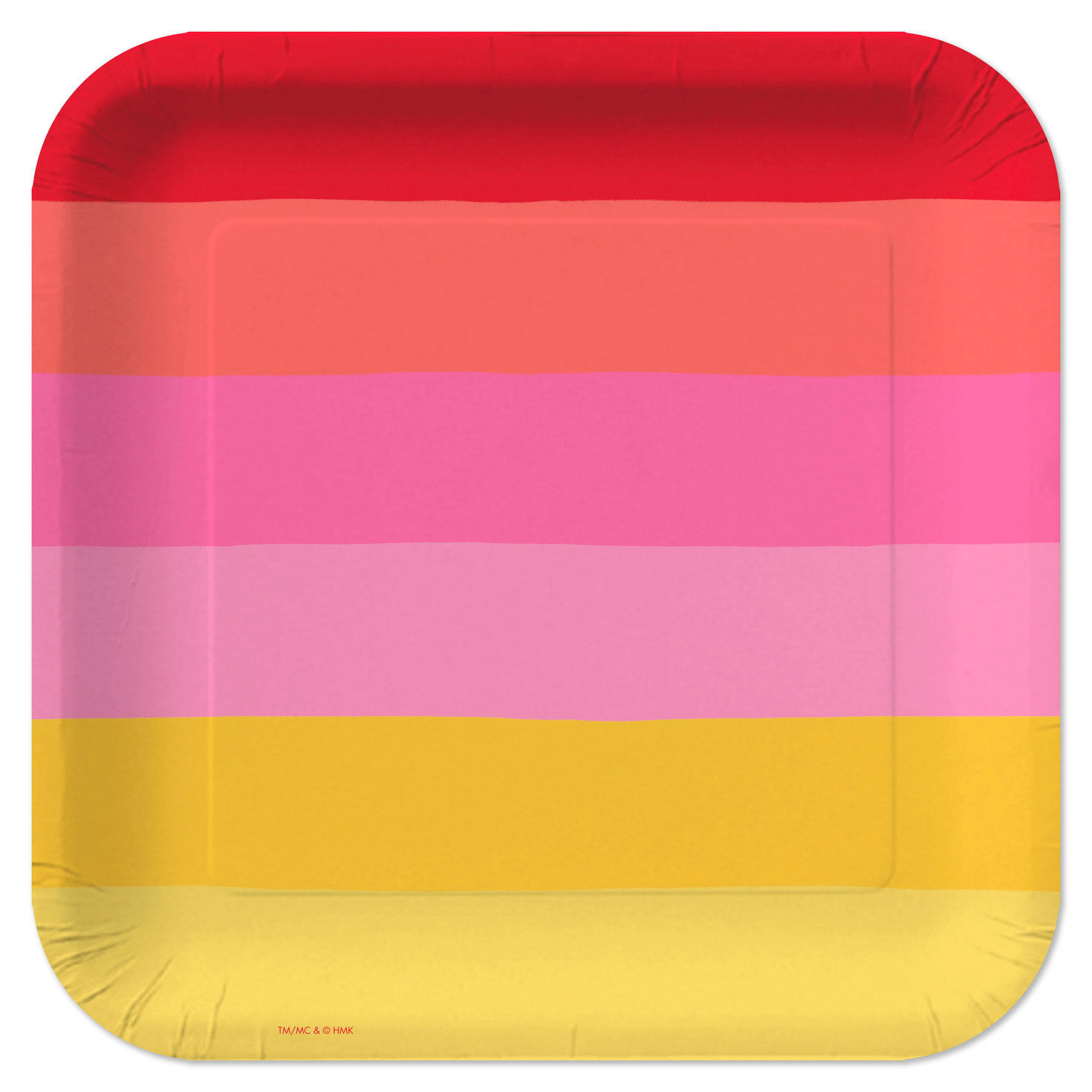 Warm Ombré Stripe Square Dinner Plates, Set of 8