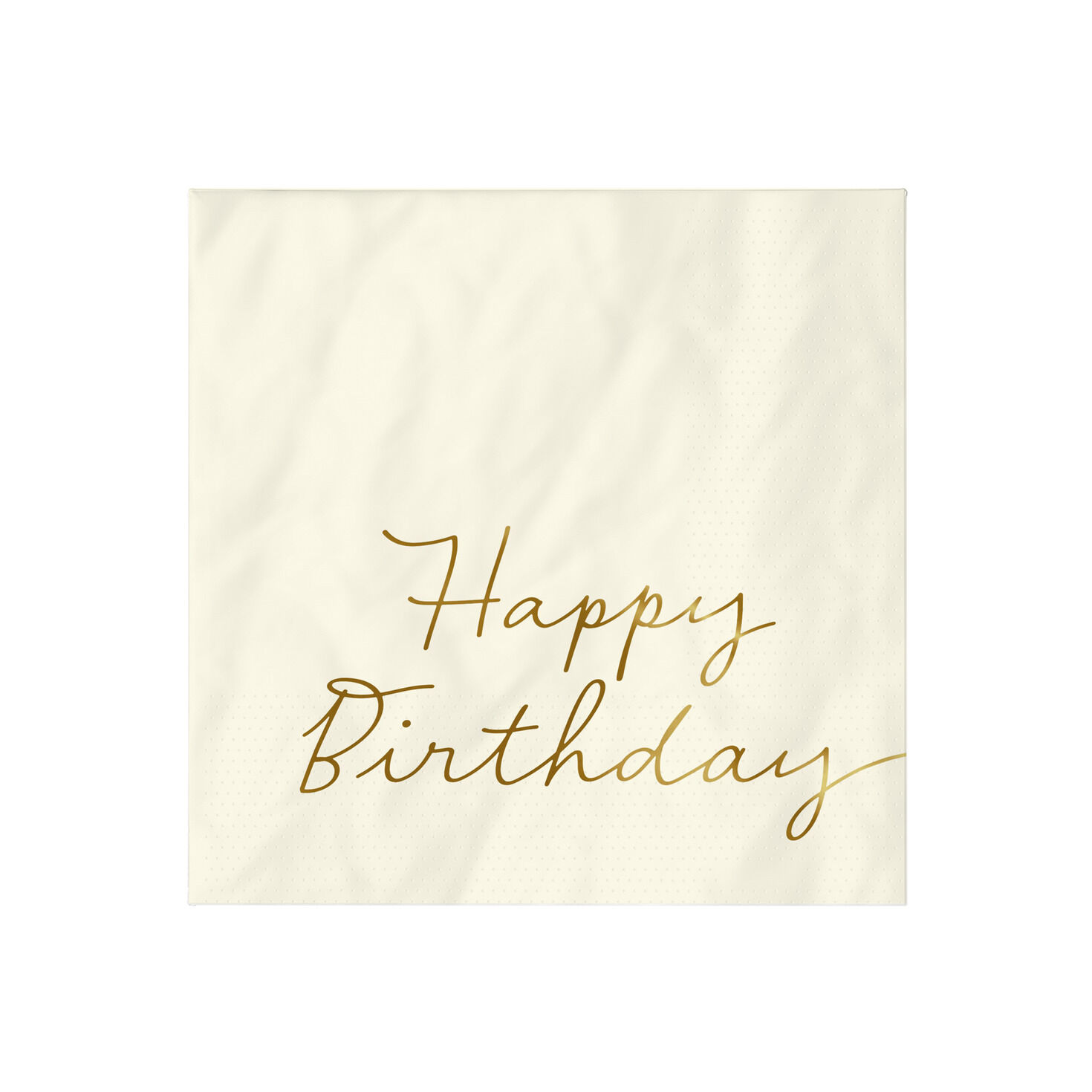 Ivory "Happy Birthday" Cocktail Napkins, Set of 16