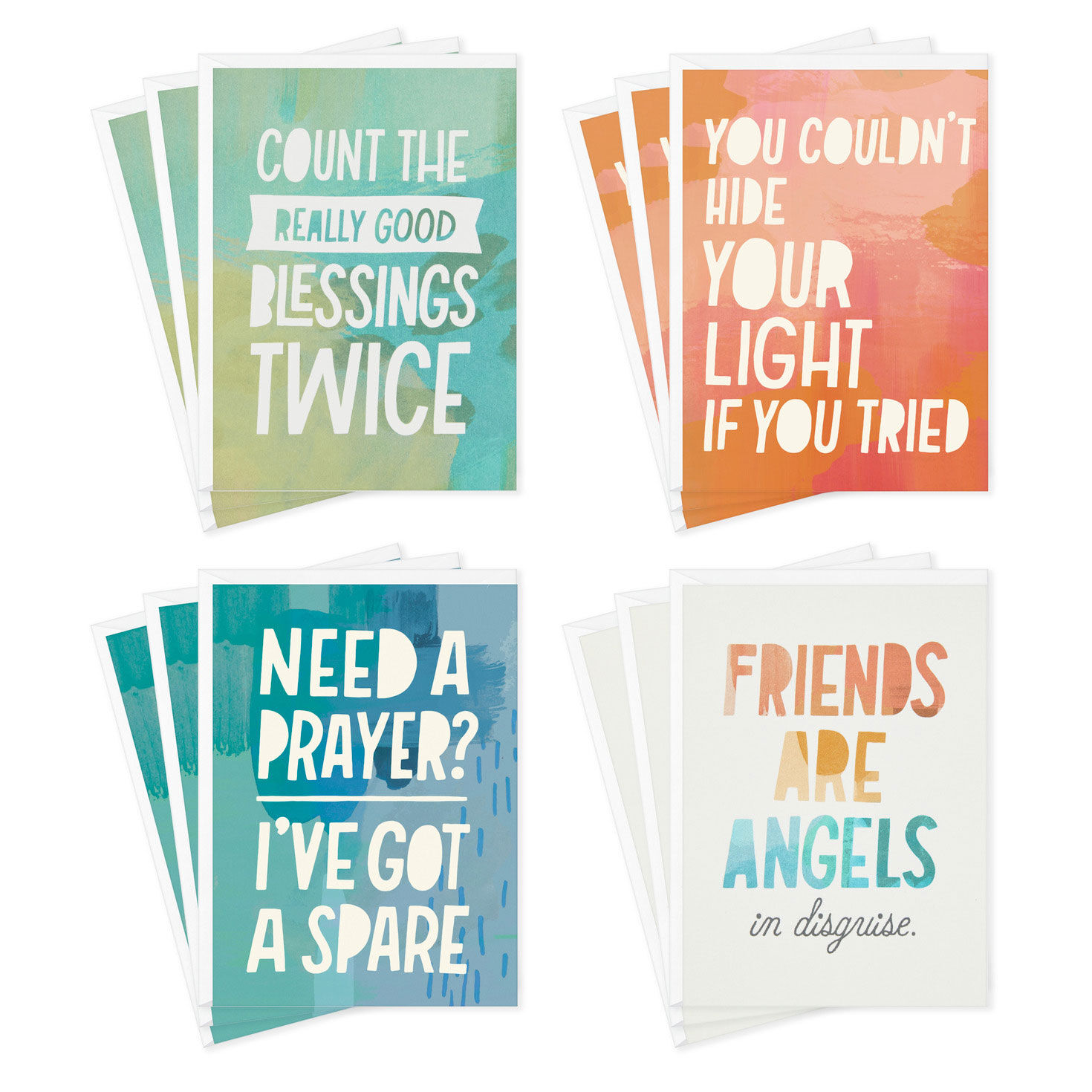 Abstract Collage Boxed Encouragement Cards Assortment, Pack of 12