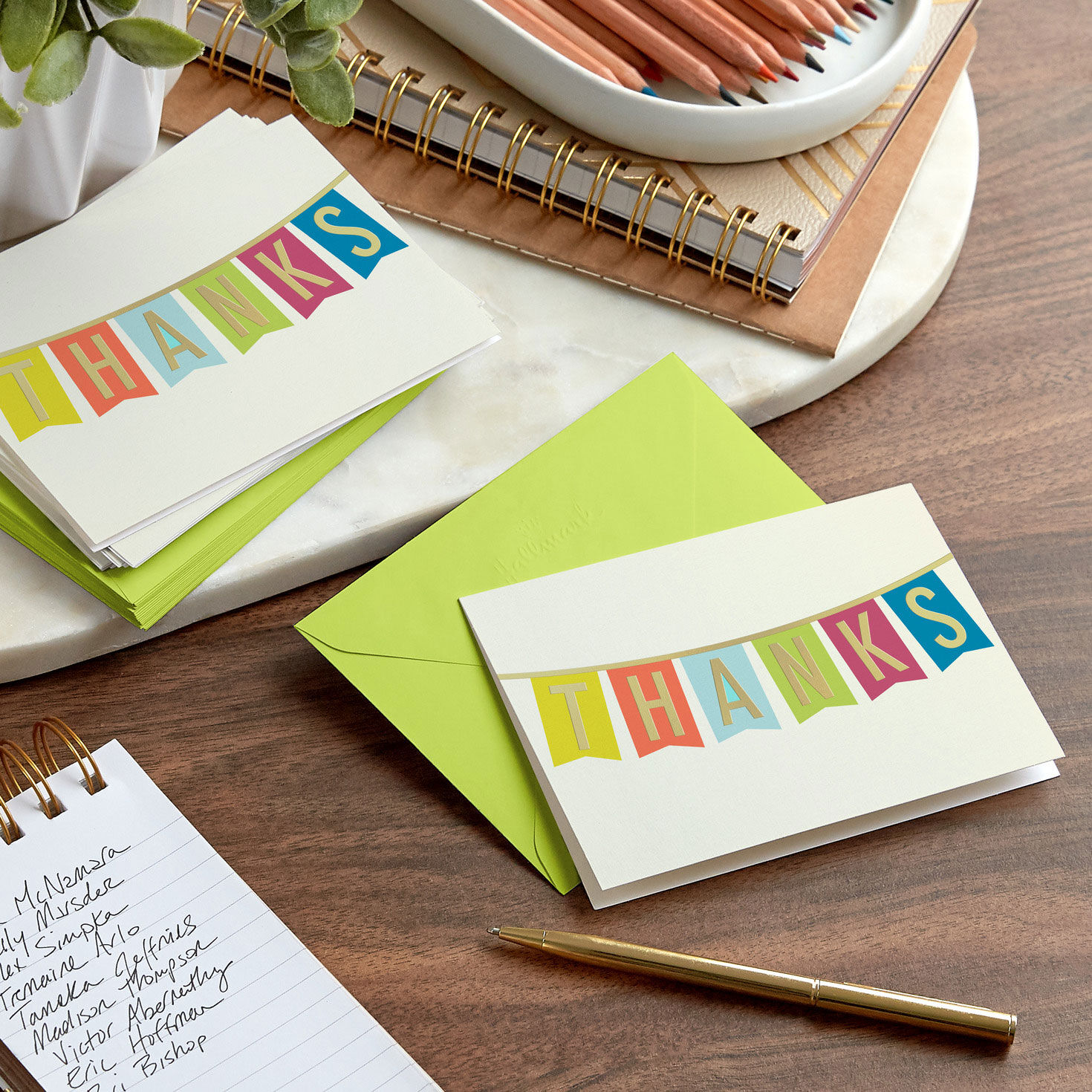 5265-colorful-pennant-banner-blank-thank-you-notes-pack-of-10-7.jpg Colorful Pennant Banner Blank Thank You Notes, Pack of 10