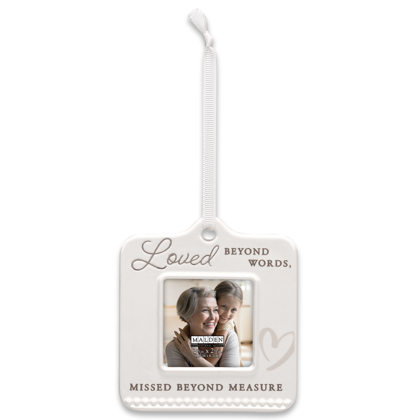 530-loved-beyond-words-ceramic-frame-ornament-4-5--1.jpg Loved Beyond Words Ceramic Frame Ornament, 4.5"