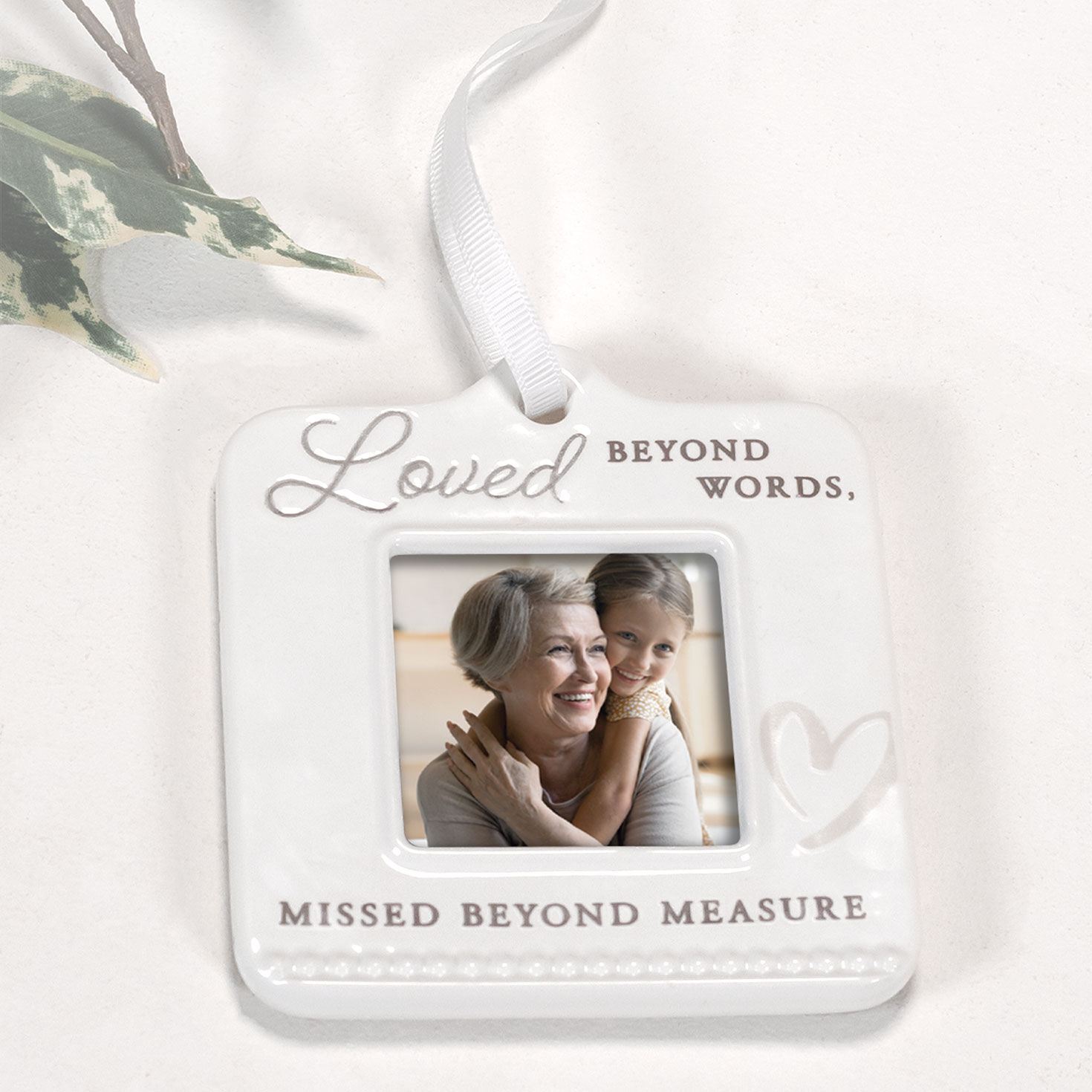 530-loved-beyond-words-ceramic-frame-ornament-4-5--3.jpg Loved Beyond Words Ceramic Frame Ornament, 4.5"
