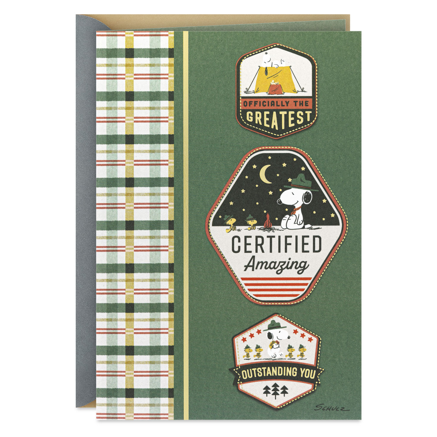 5366-peanuts-beagle-scouts-badges-certified-amazing-thank-you-card-1.jpg Peanuts® Beagle Scouts Badges Certified Amazing Thank-You Card