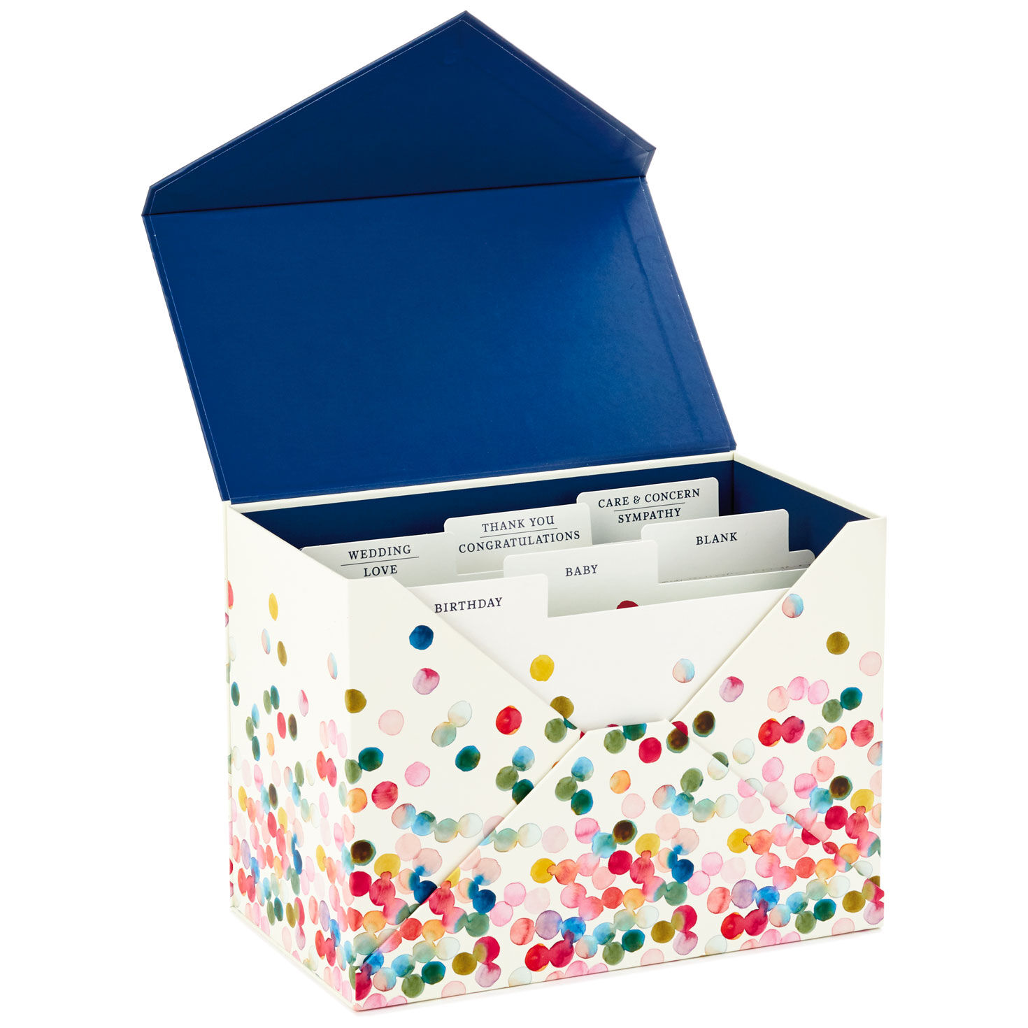 Assorted All-Occasion Cards in Polka Dot Organizer Box, Box of 24
