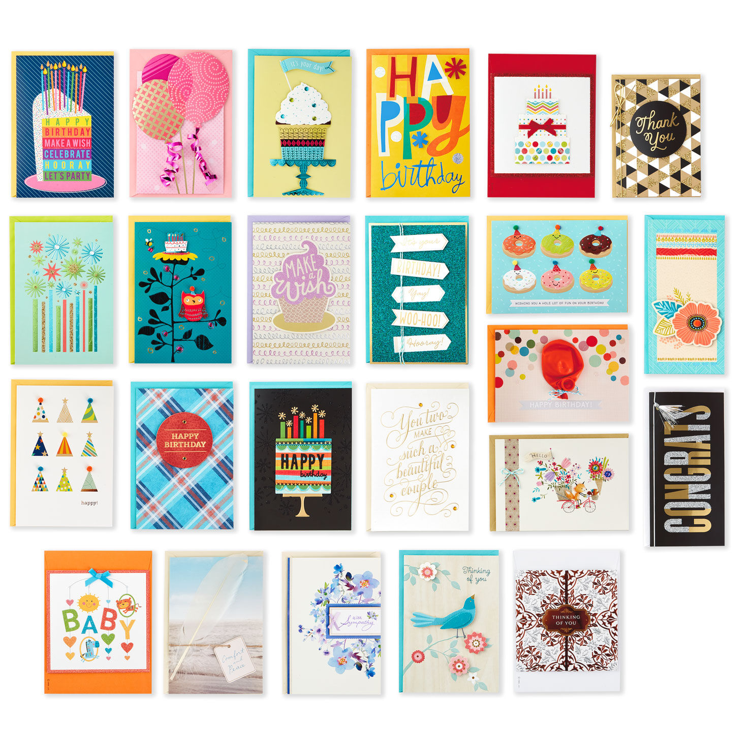 Assorted Cards for All Occasions in Floral Organizer Box, Box of 24