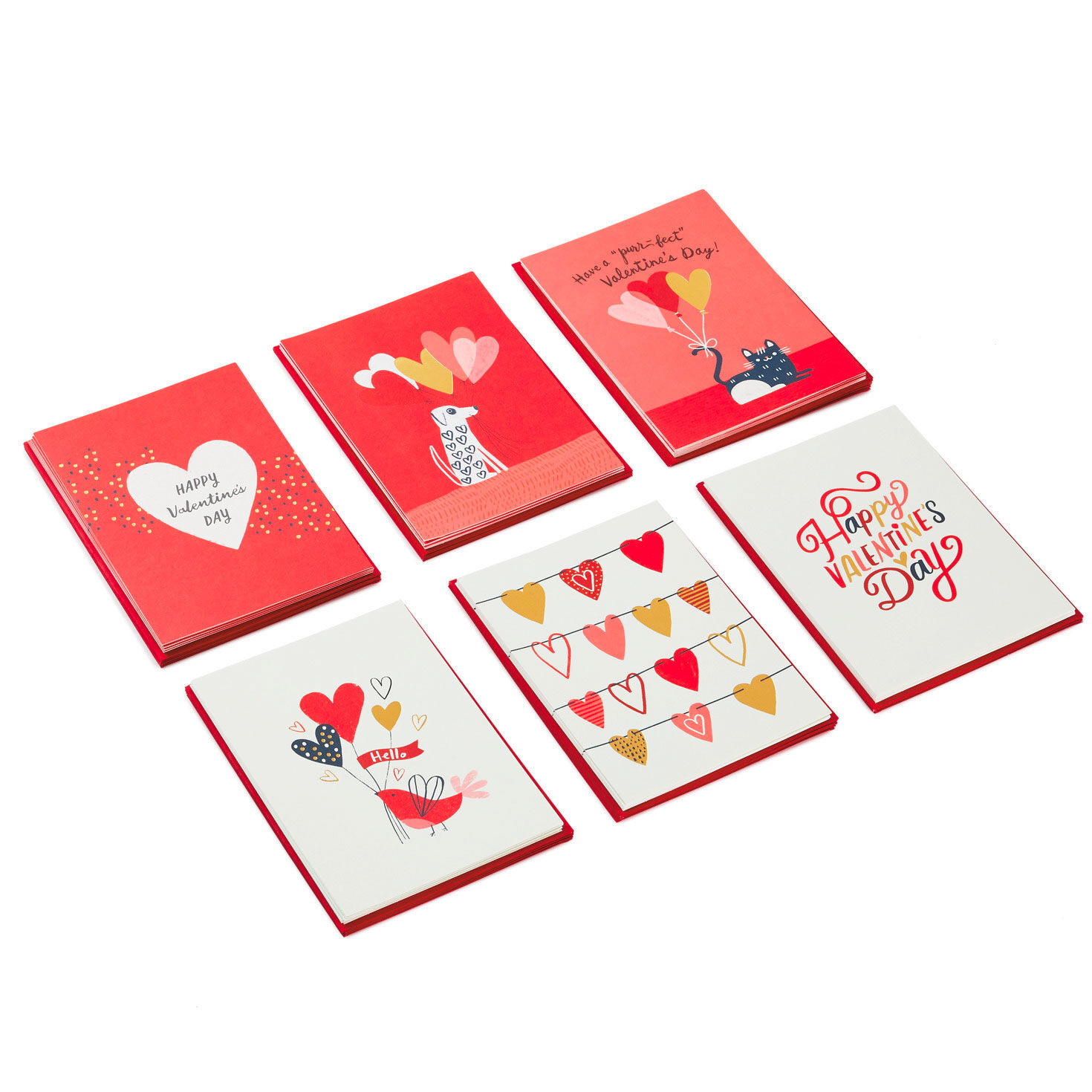 Balloons and Pets Assorted Valentine's Day Cards, Pack of 36