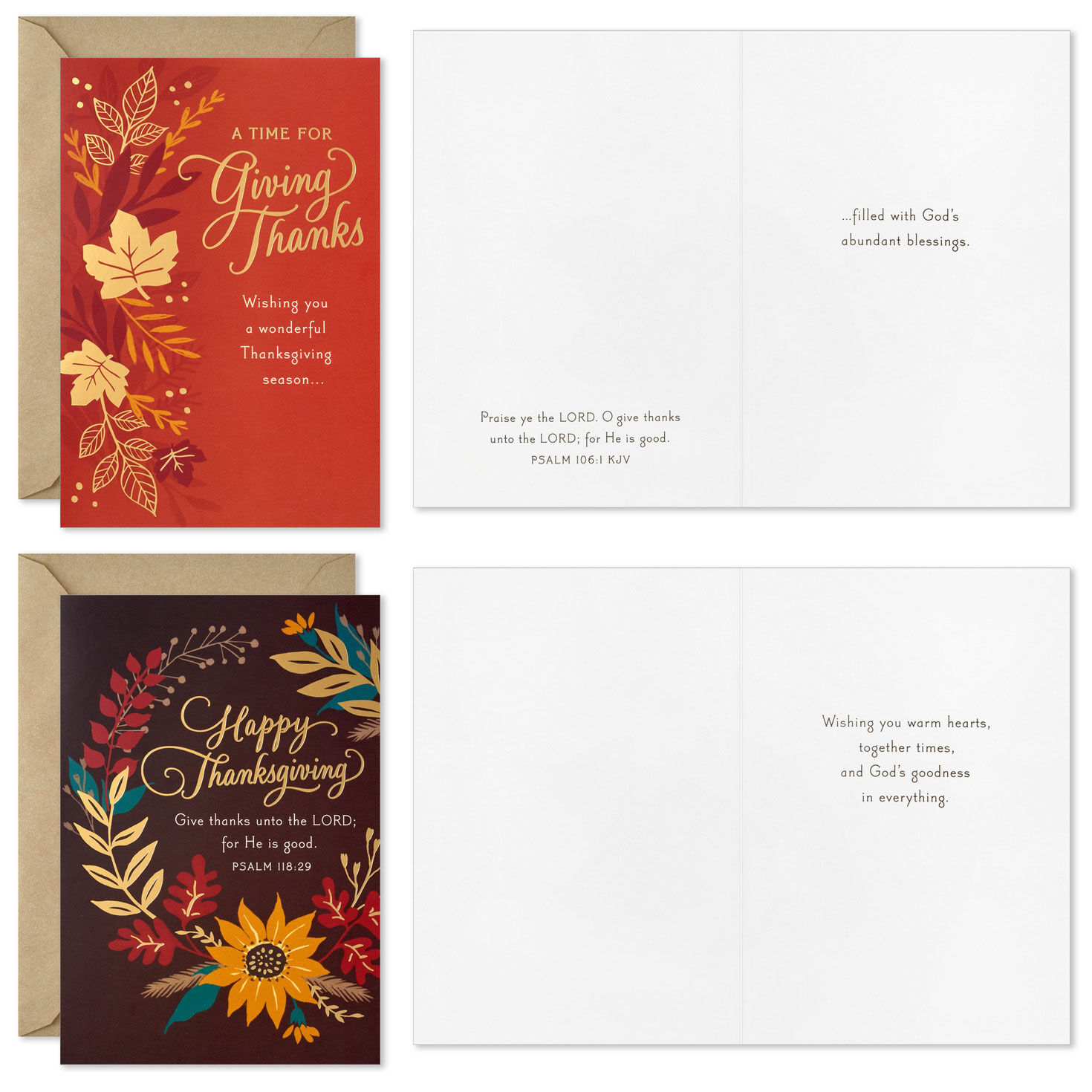 Blessings Religious Assorted Boxed Thanksgiving Cards, Pack of 16