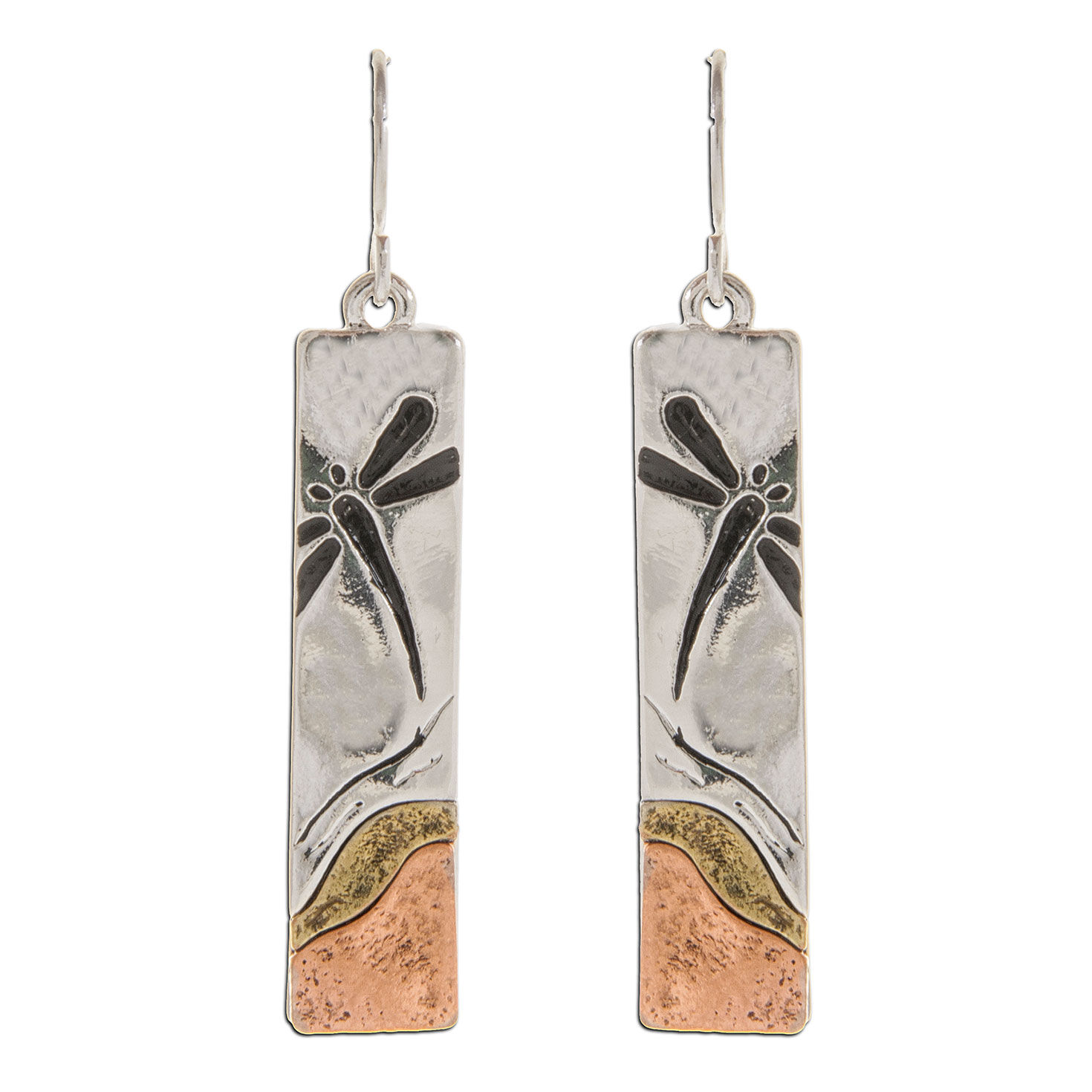 Rain Jewelry Dragonfly Landscape Metal Earrings