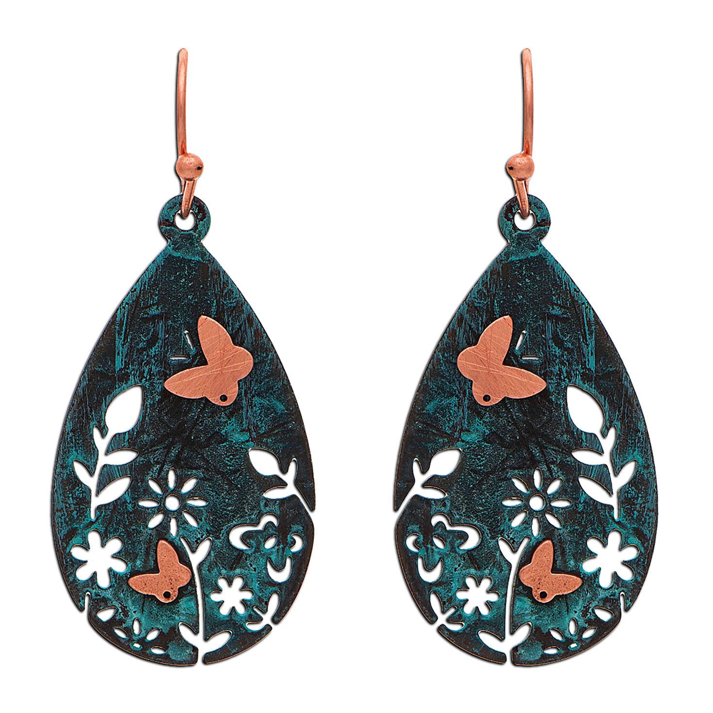 Rain Jewelry Flower Cutout Teardrop Earrings