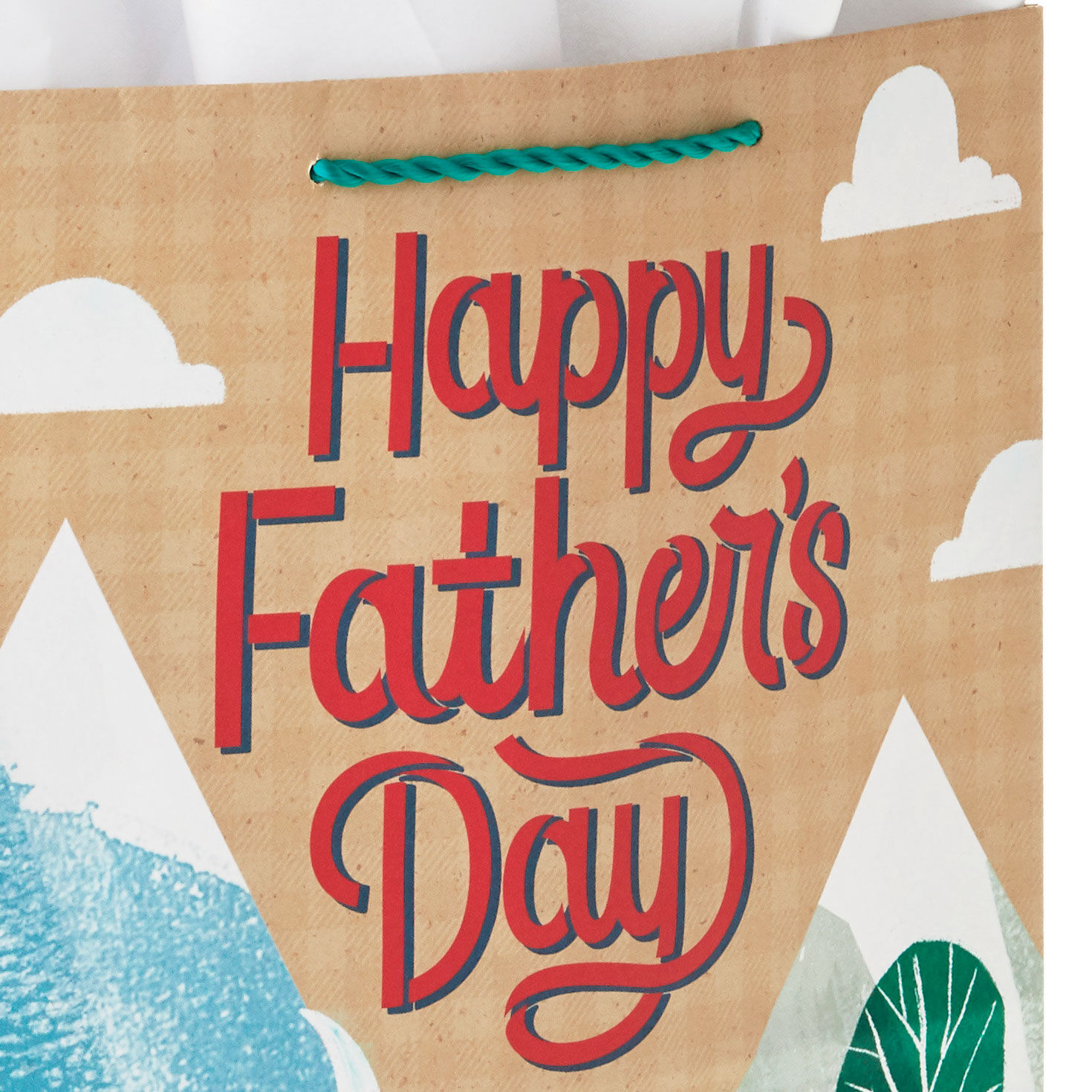 6393-13-mountain-scene-large-father-s-day-gift-bag-with-tissue-3.jpg 13" Mountain Scene Large Father's Day Gift Bag With Tissue