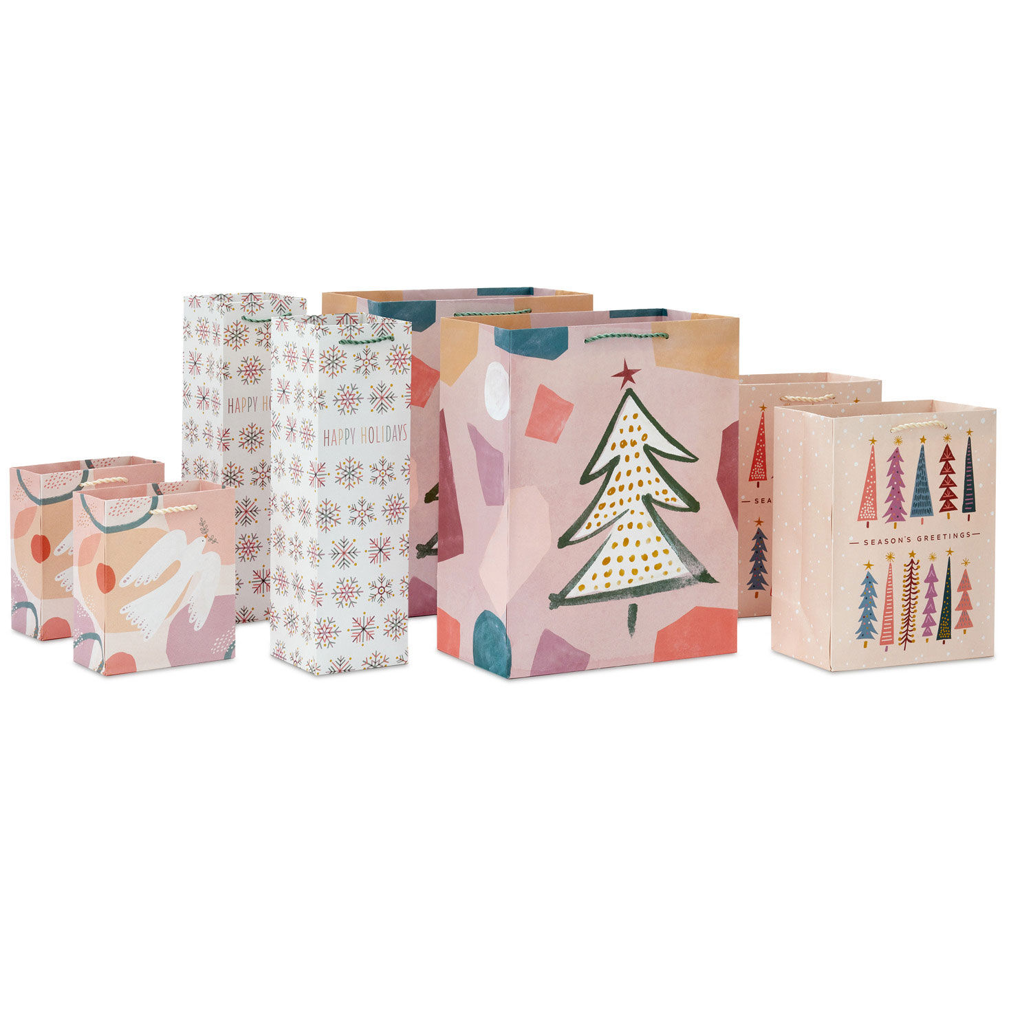 Season's Greetings 8-Pack Assortment Holiday Gift Bags