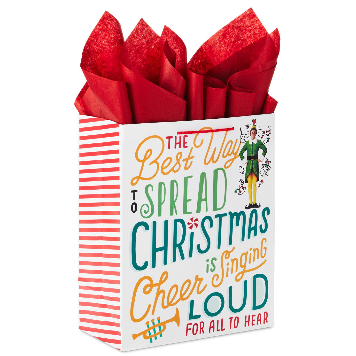13" Buddy the Elf™ Christmas Cheer Large Gift Bag With Tissue Paper