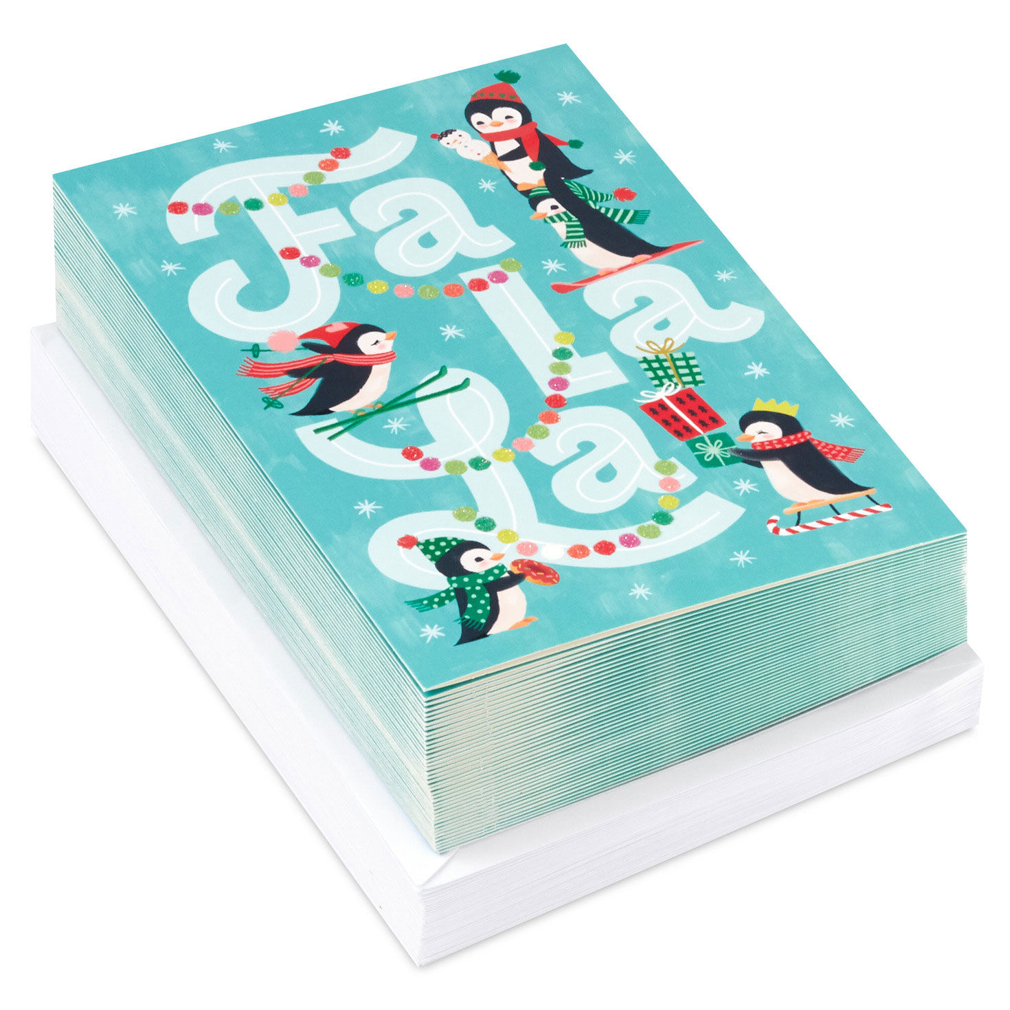Playful Penguins Boxed Christmas Cards, Pack of 40