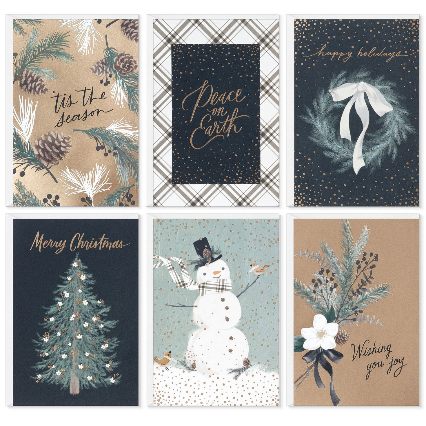 Rustic Elegance Boxed Christmas Cards Assortment, Pack of 24