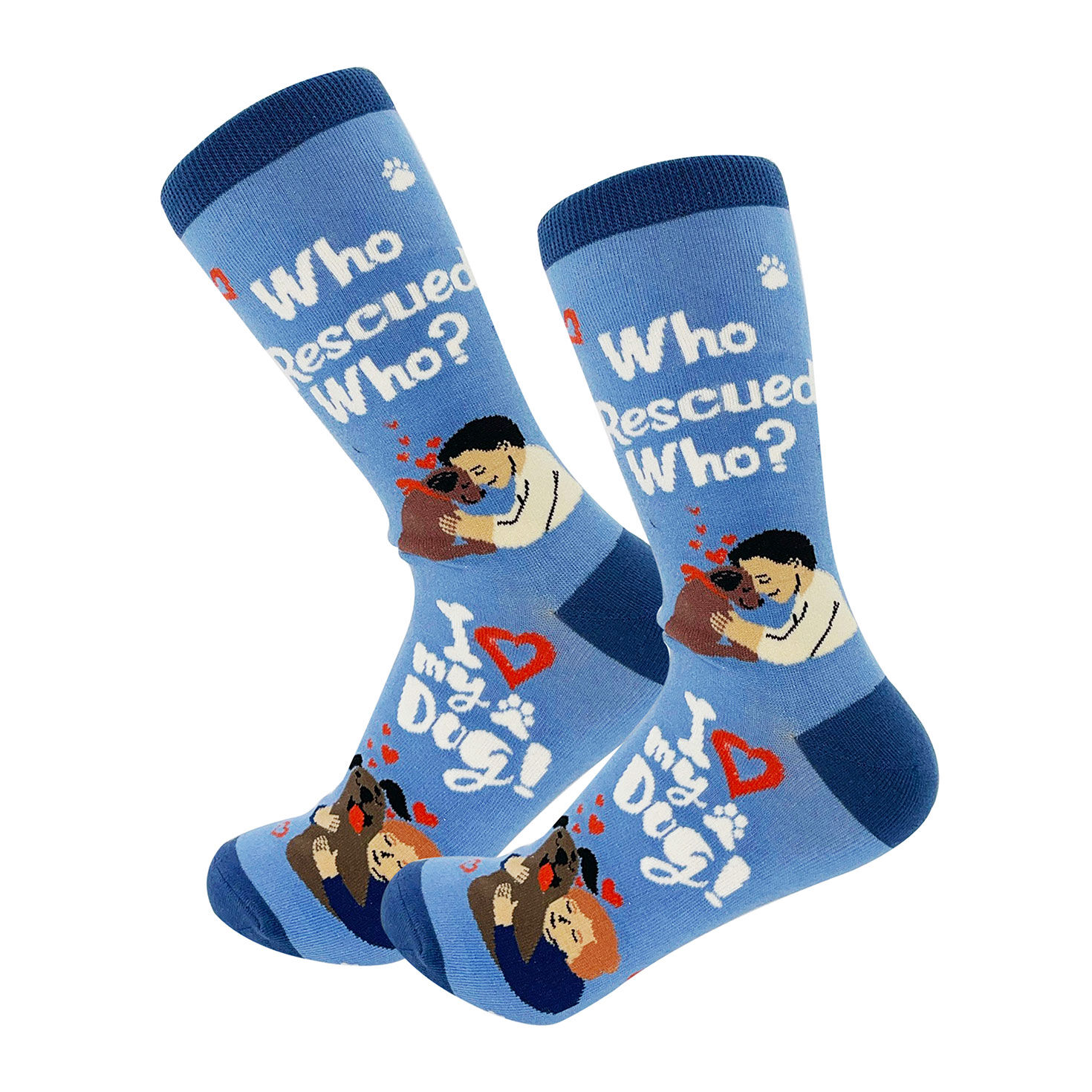 E&S Pets Happy Tails Rescue Dog Novelty Crew Socks