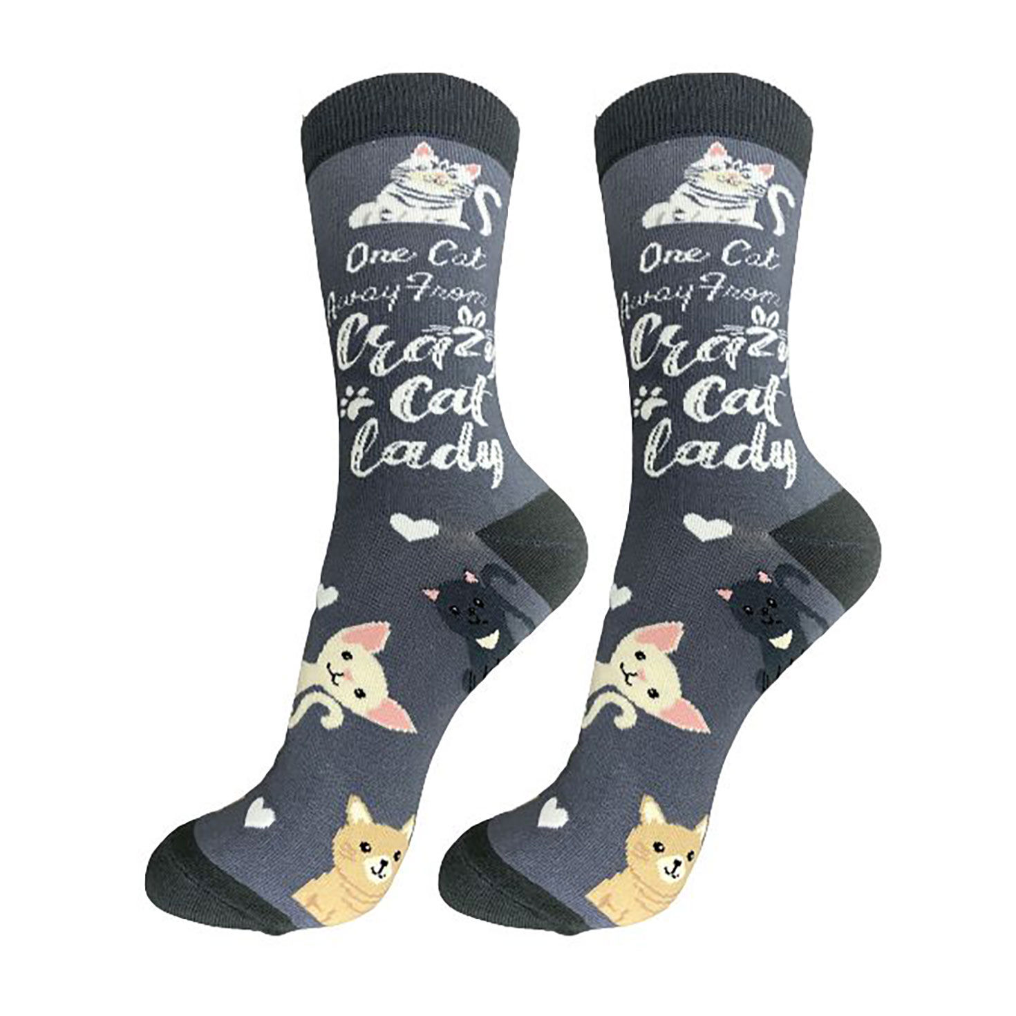 6588-e-s-pets-one-cat-away-novelty-crew-socks-1.jpg E&S Pets One Cat Away Novelty Crew Socks