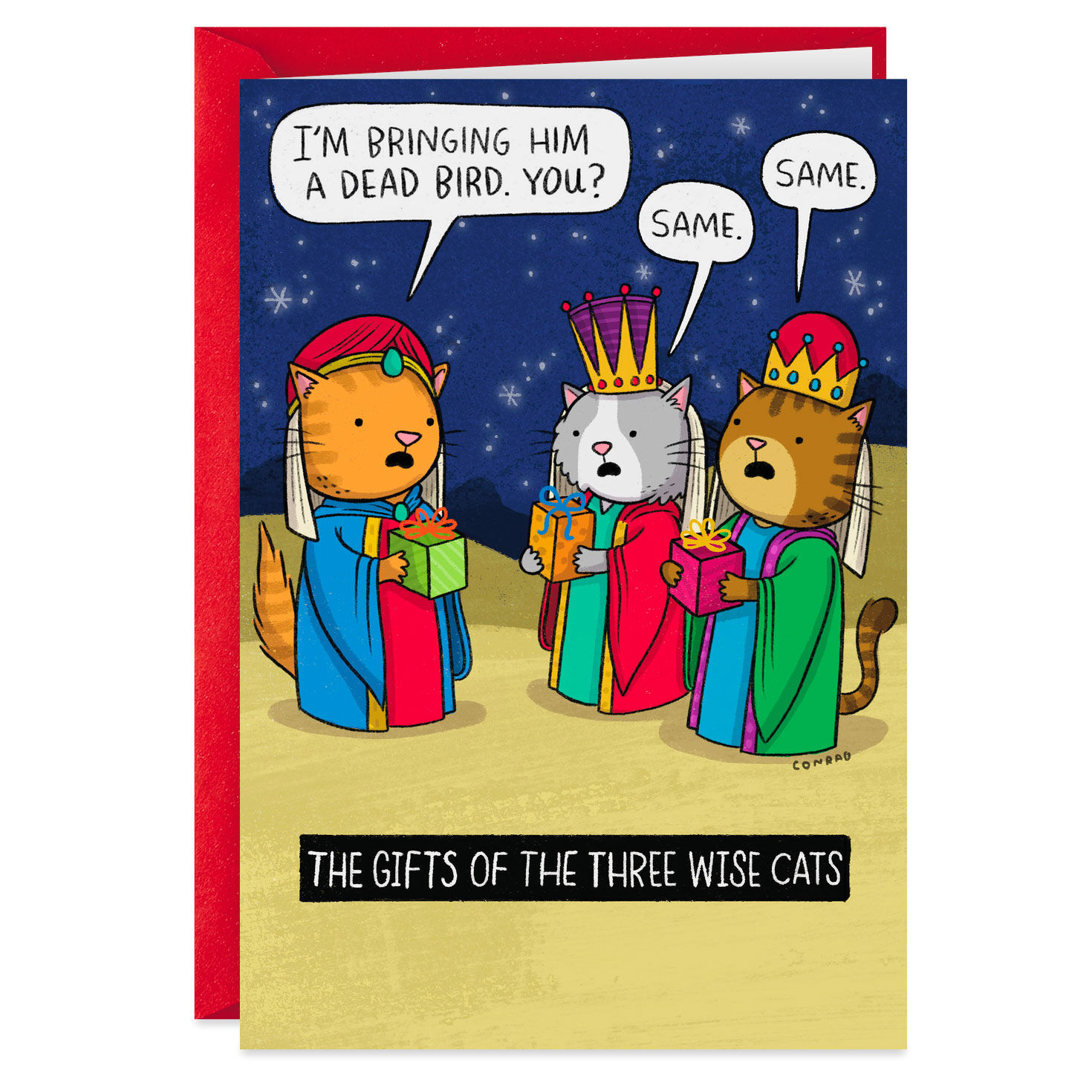 6859-the-three-wise-cats-funny-christmas-card-1.jpg The Three Wise Cats Funny Christmas Card