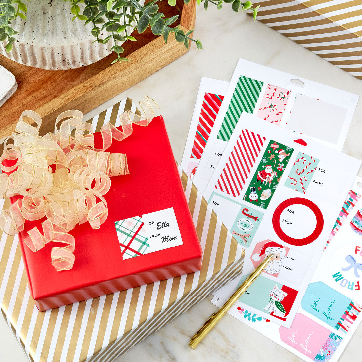 Fa La La Fun Christmas Gift Tag Stickers, Pack of 96