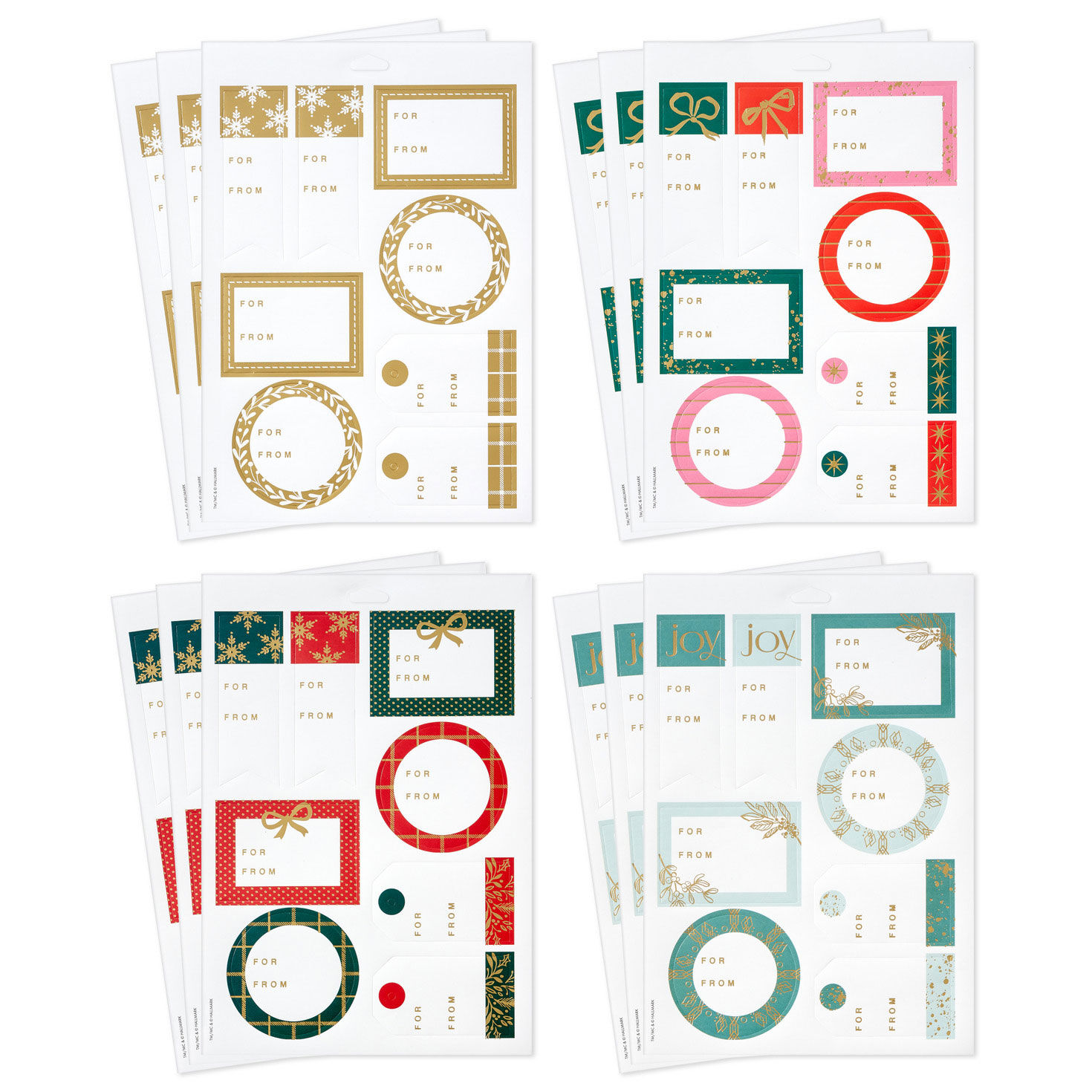 Winter Elegance Gift Tag Stickers, Pack of 96