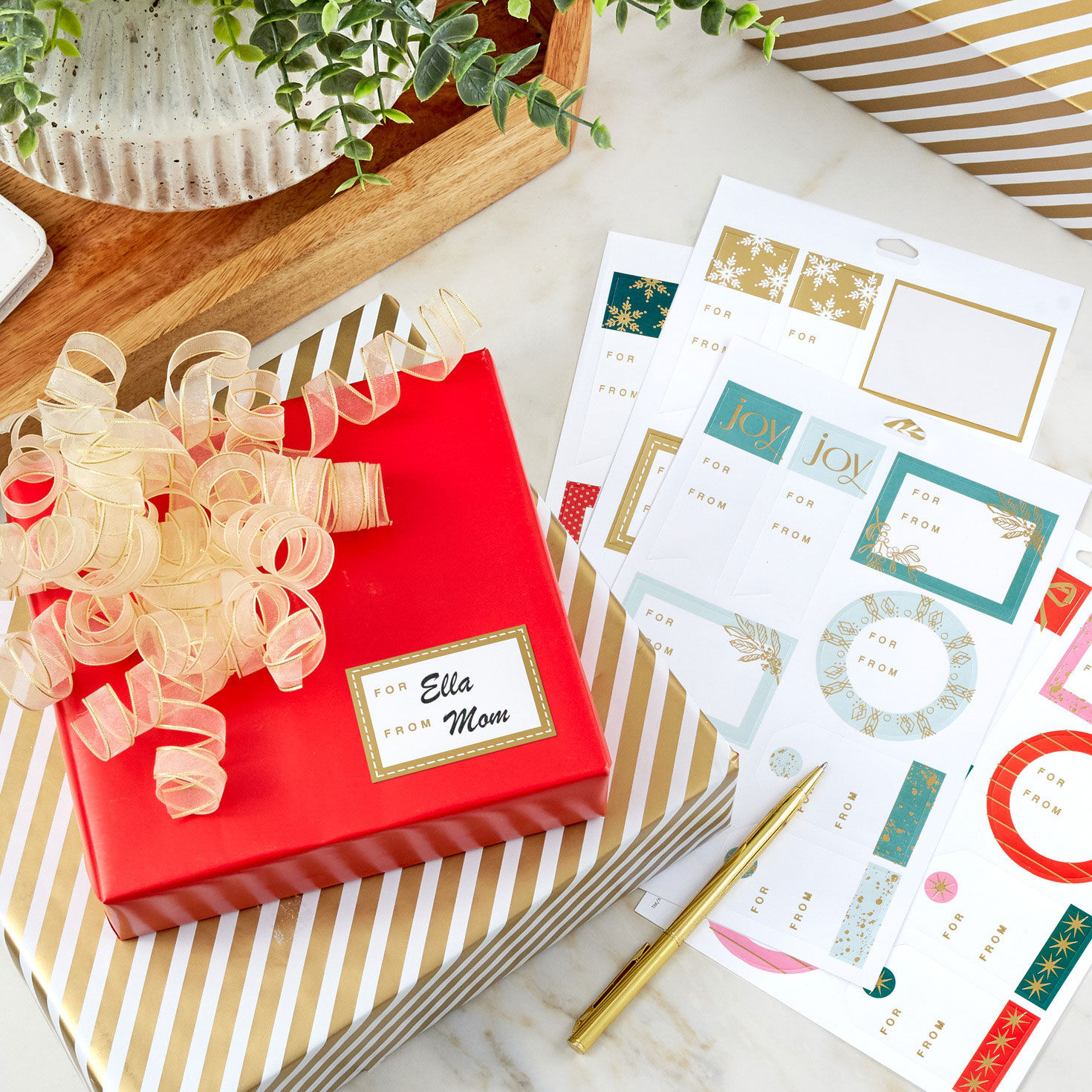 Winter Elegance Gift Tag Stickers, Pack of 96