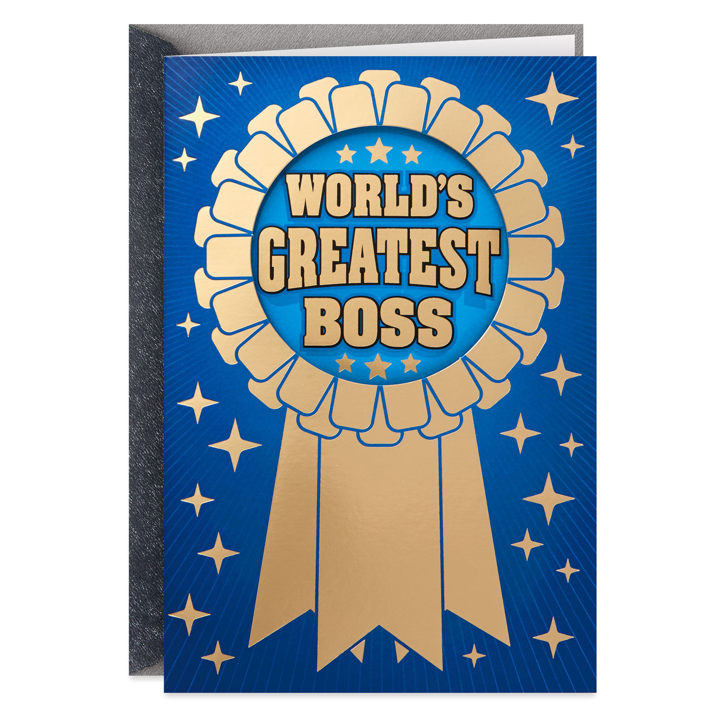 World's Greatest Boss Funny Boss's Day Card From All With Button