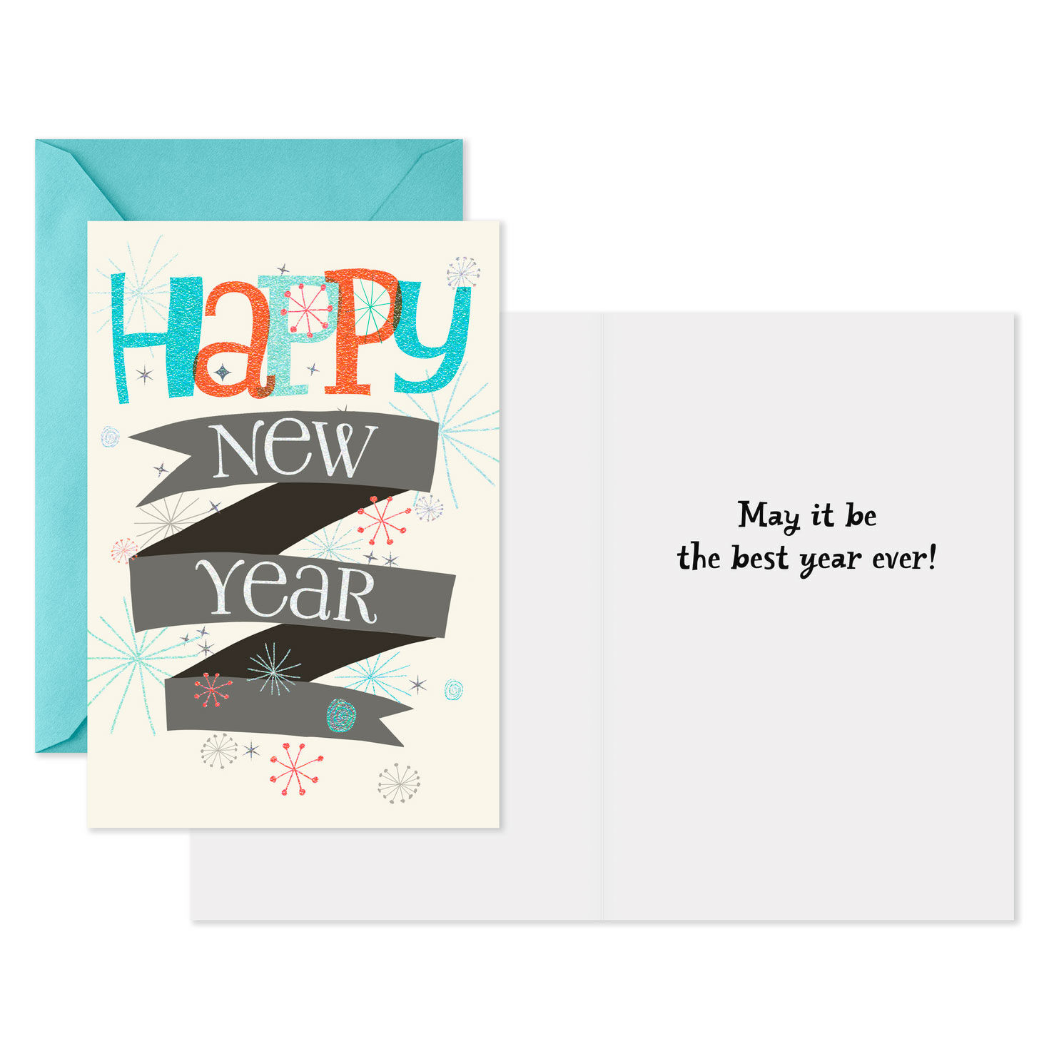 Banner and Confetti New Year’s Cards, Pack of 6