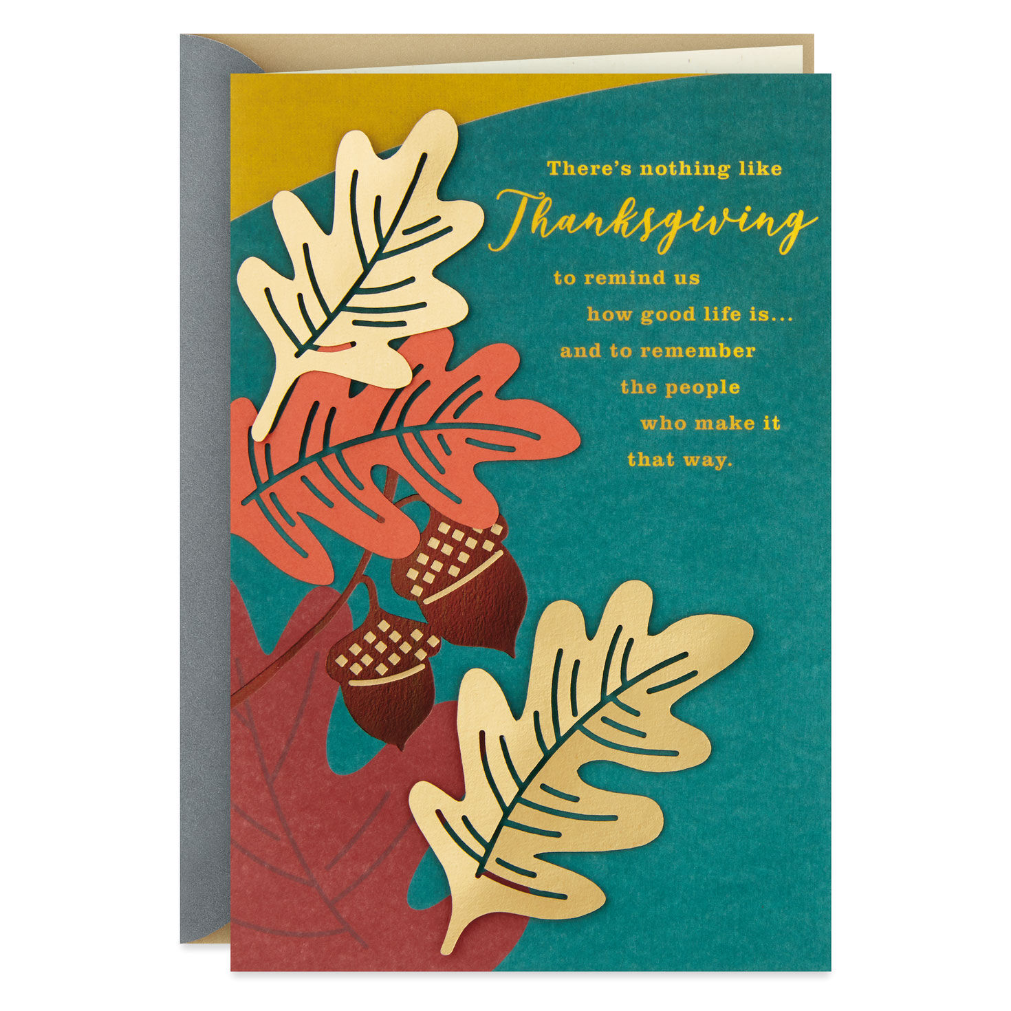 Thankful For You Fall Leaves Thanksgiving Card