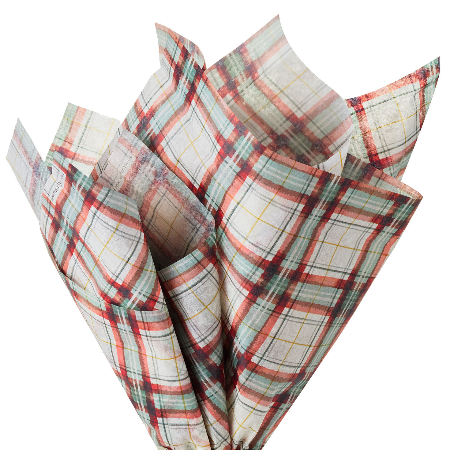 Cinnamon-Scented Red Plaid Holiday Tissue Paper, 4 sheets