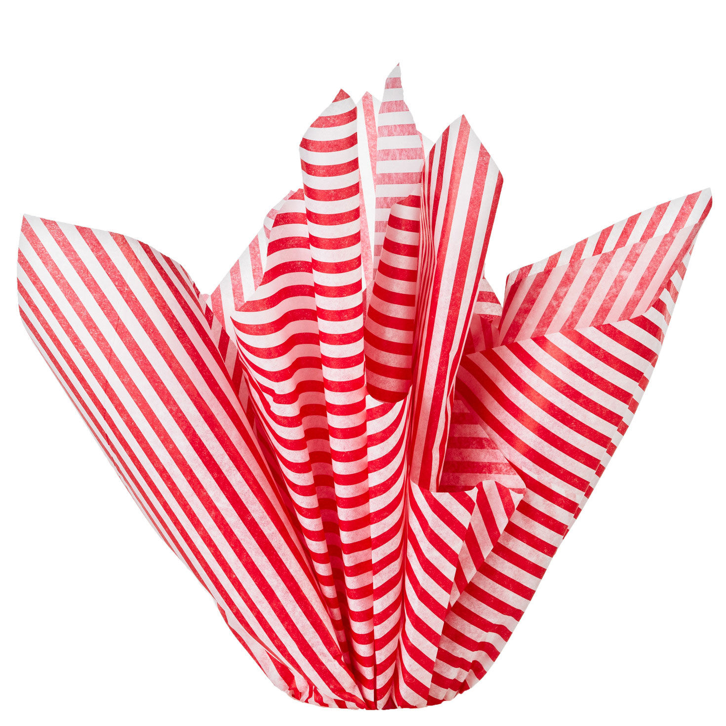 Red and White Diagonal Stripes Christmas Tissue Paper, 6 sheets