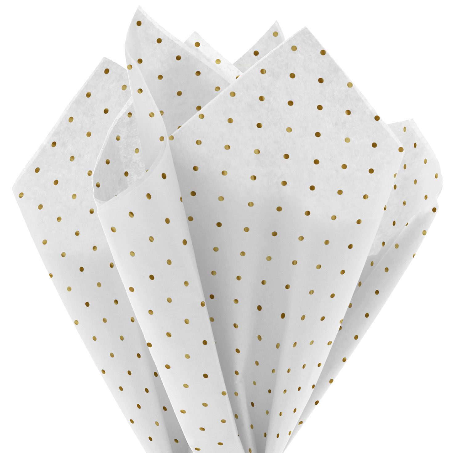Gold Dots on White Holiday Tissue Paper, 6 sheets