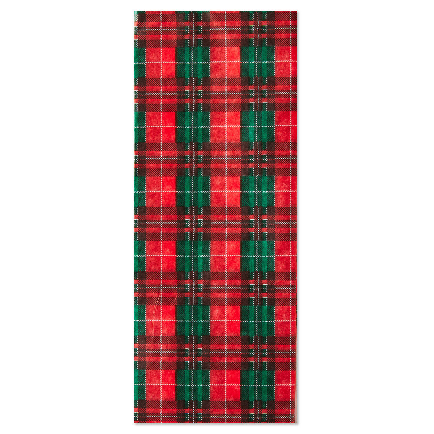 Red and Green Christmas Plaid Tissue Paper, 6 sheets