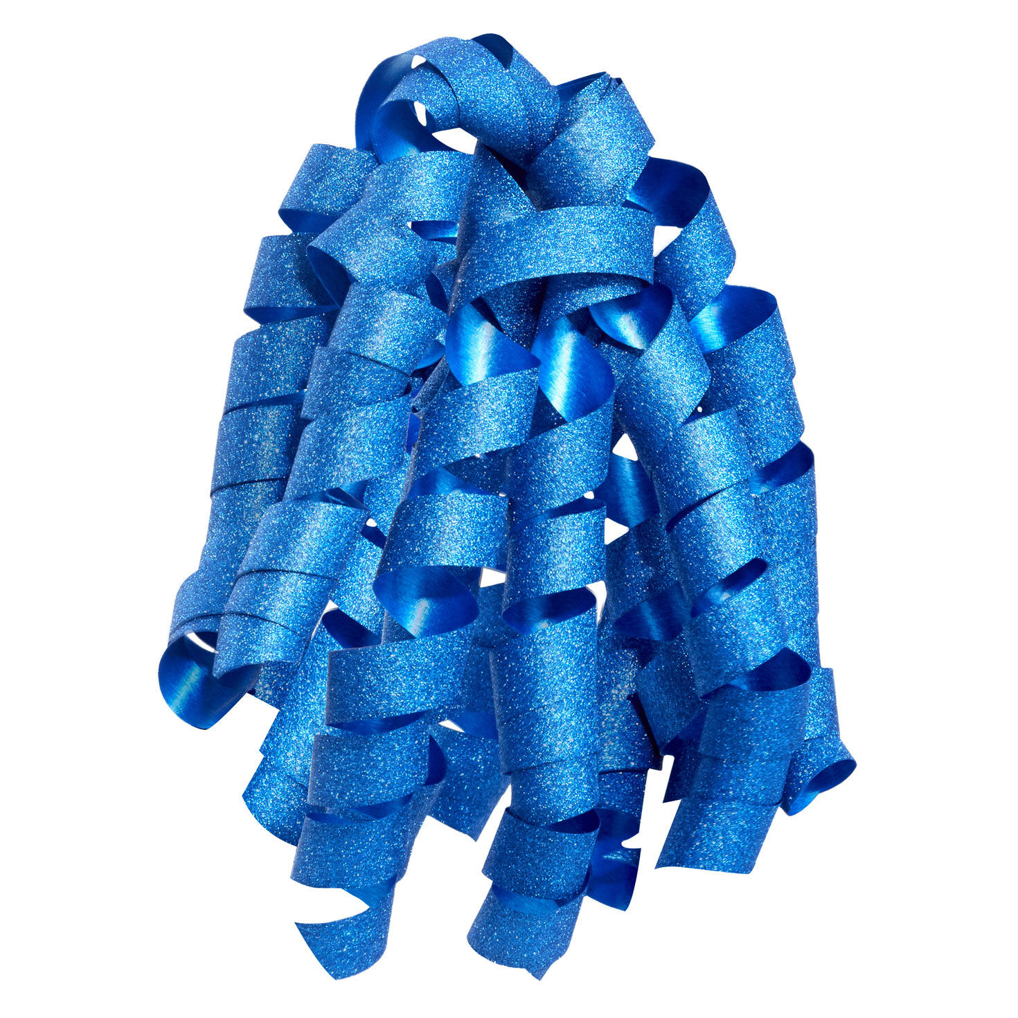 6.5" Sparkling Blue Curly Ribbon Gift Bow