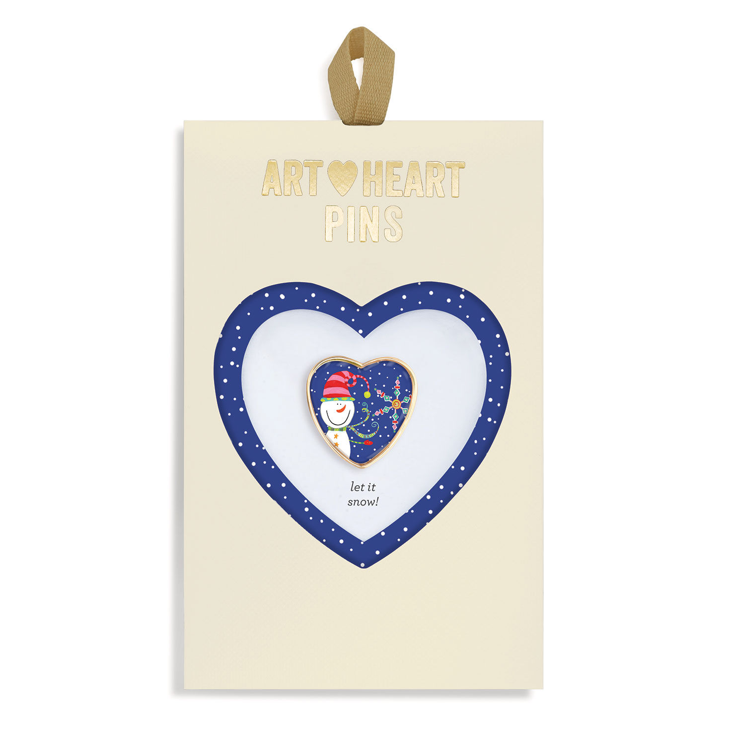 7405-demdaco-let-it-snow-snowman-art-heart-pin-1.jpg Demdaco Let It Snow! Snowman Art Heart Pin