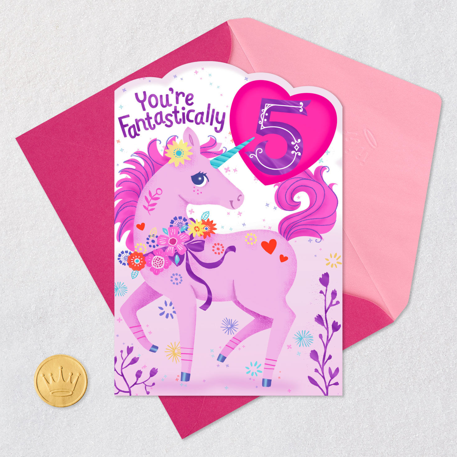 7644-perfectly-enchanted-pink-unicorn-5th-birthday-card-5.jpg Perfectly Enchanted Pink Unicorn 5th Birthday Card