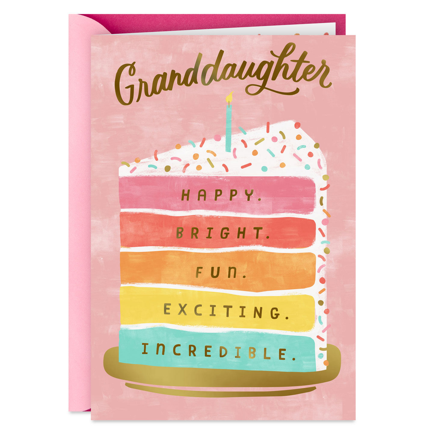 7658-cake-slice-happy-and-bright-birthday-card-for-granddaughter-1.jpg Cake Slice Happy and Bright Birthday Card for Granddaughter
