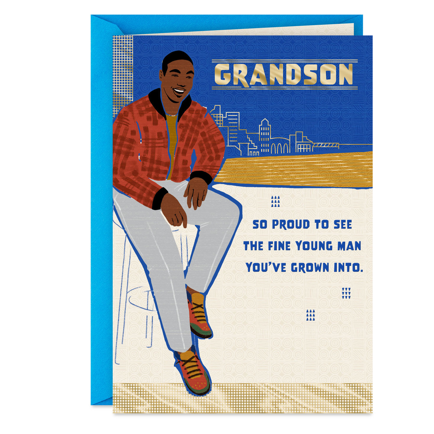 Blessings for a Fine Young Man Birthday Card for Grandson