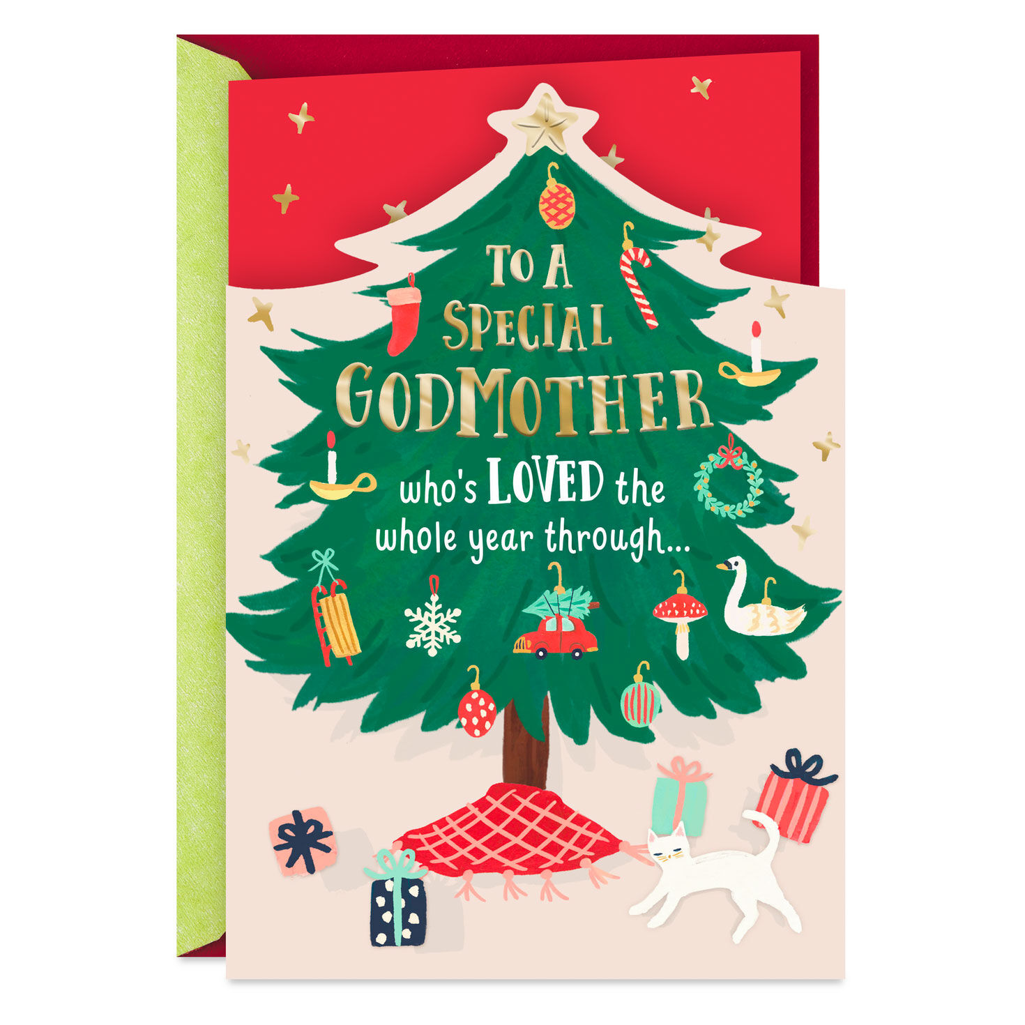 Counting My Blessings Christmas Card for Godmother