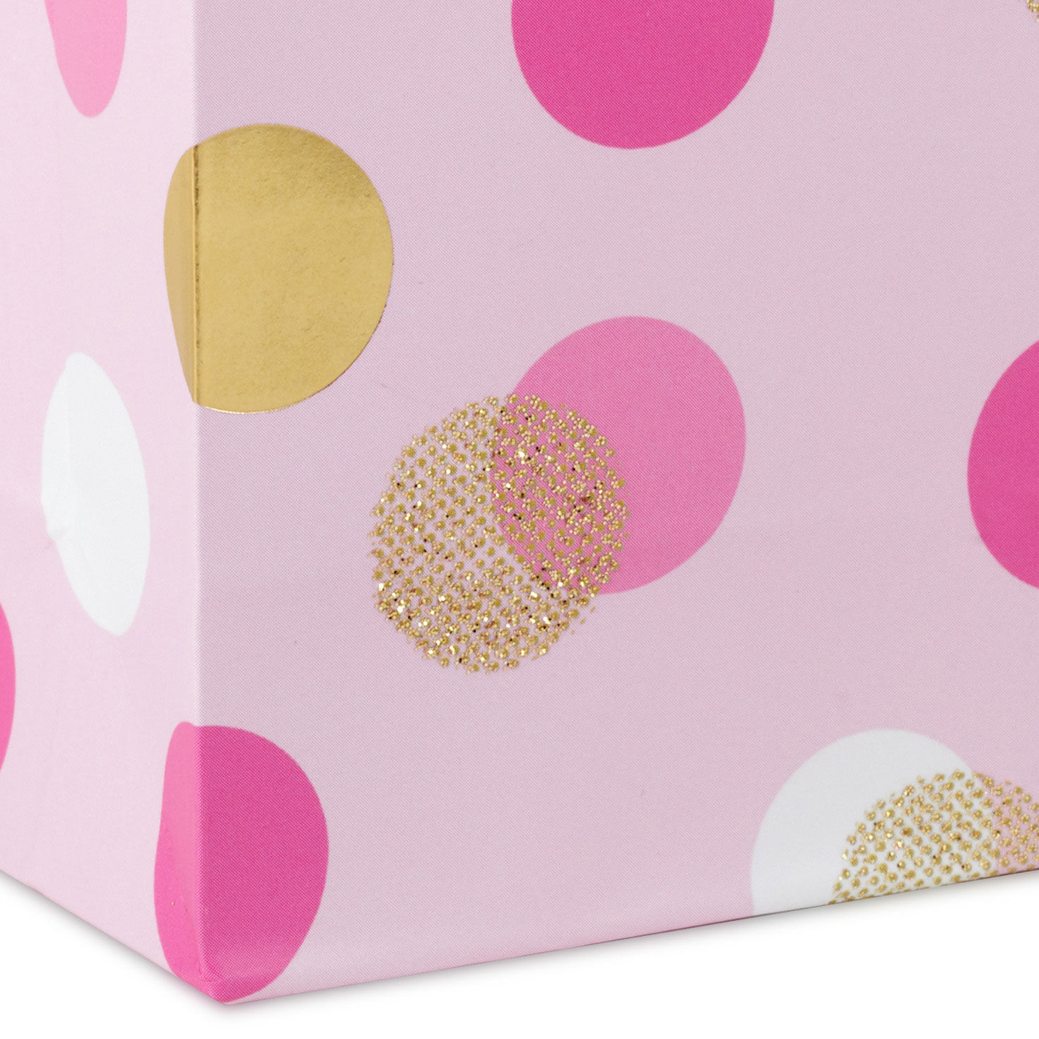 8044-4-6-pink-and-gold-dots-gift-card-holder-mini-bag-5.jpg 4.6" Pink and Gold Dots Gift Card Holder Mini Bag