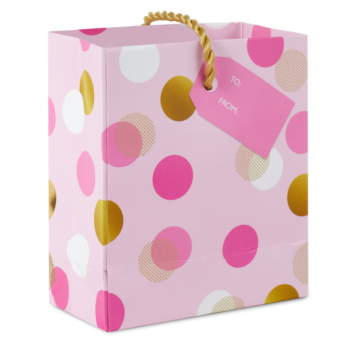 8044-4-6-pink-and-gold-dots-gift-card-holder-mini-bag-6.jpg 4.6" Pink and Gold Dots Gift Card Holder Mini Bag