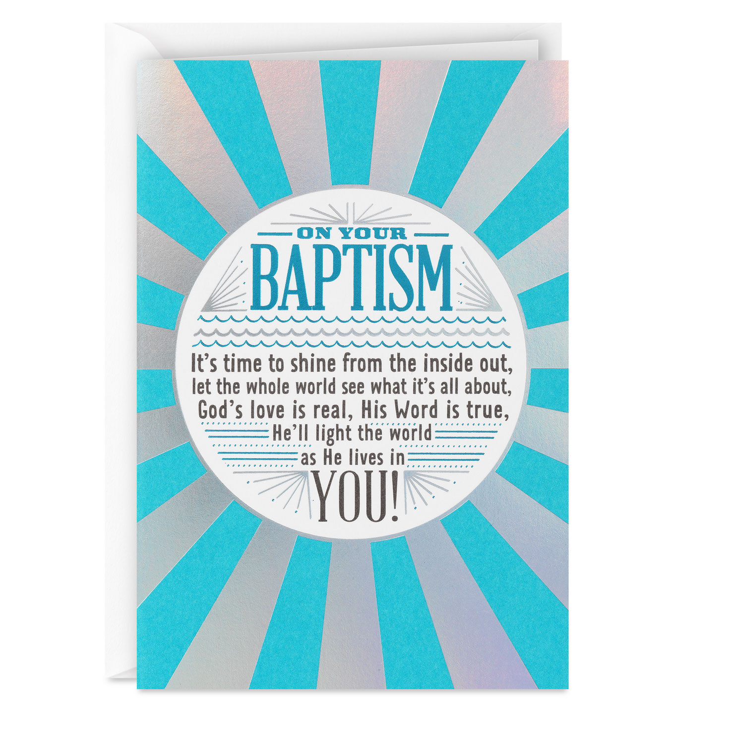 It's Time to Shine Religious Baptism Card