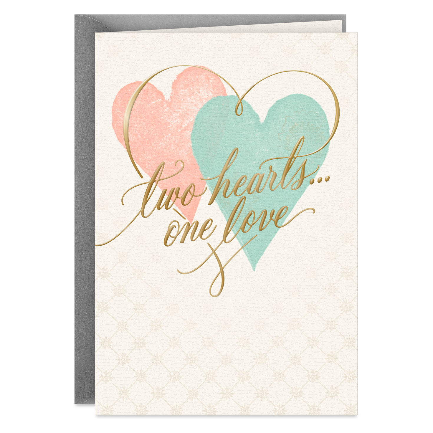 Two Hearts, One Love Religious Wedding Card