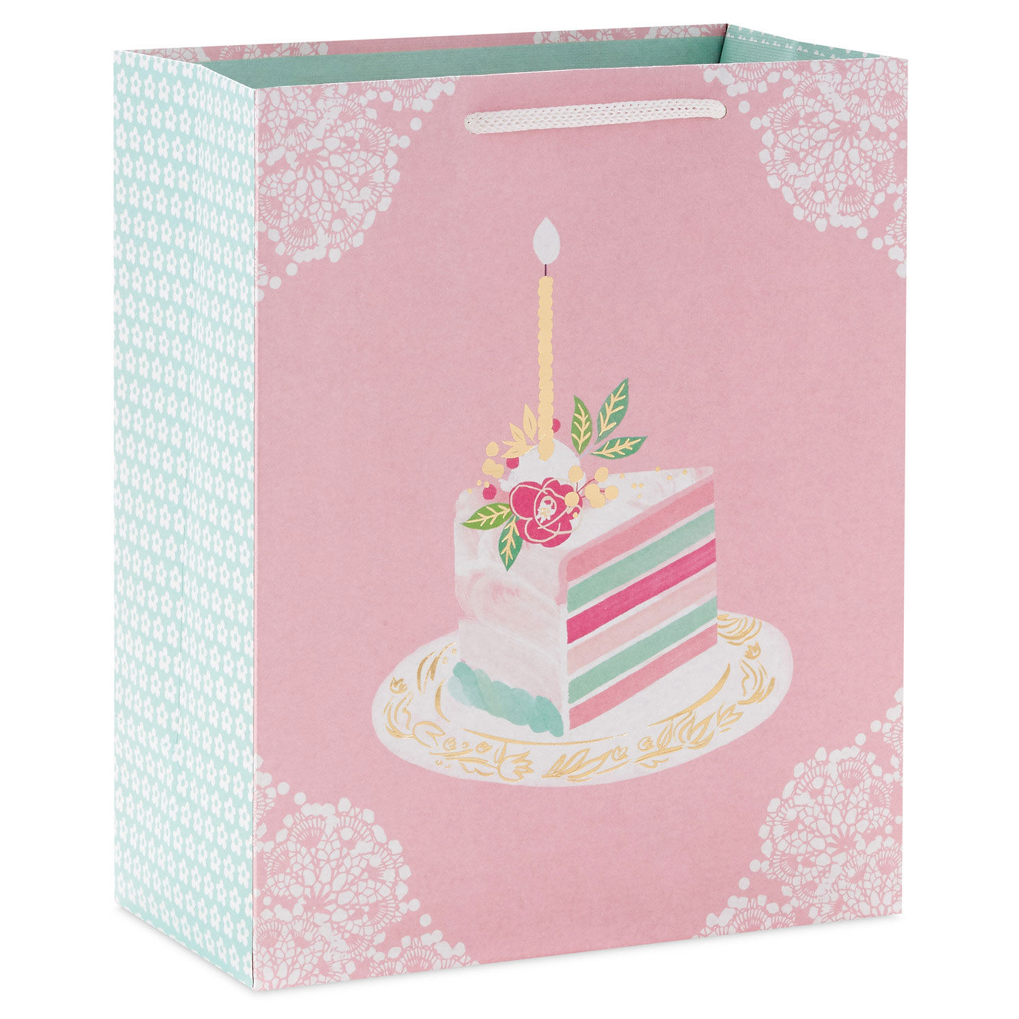 8261-9-6-elegant-cake-slice-medium-birthday-gift-bag-1.jpg 9.6" Elegant Cake Slice Medium Birthday Gift Bag