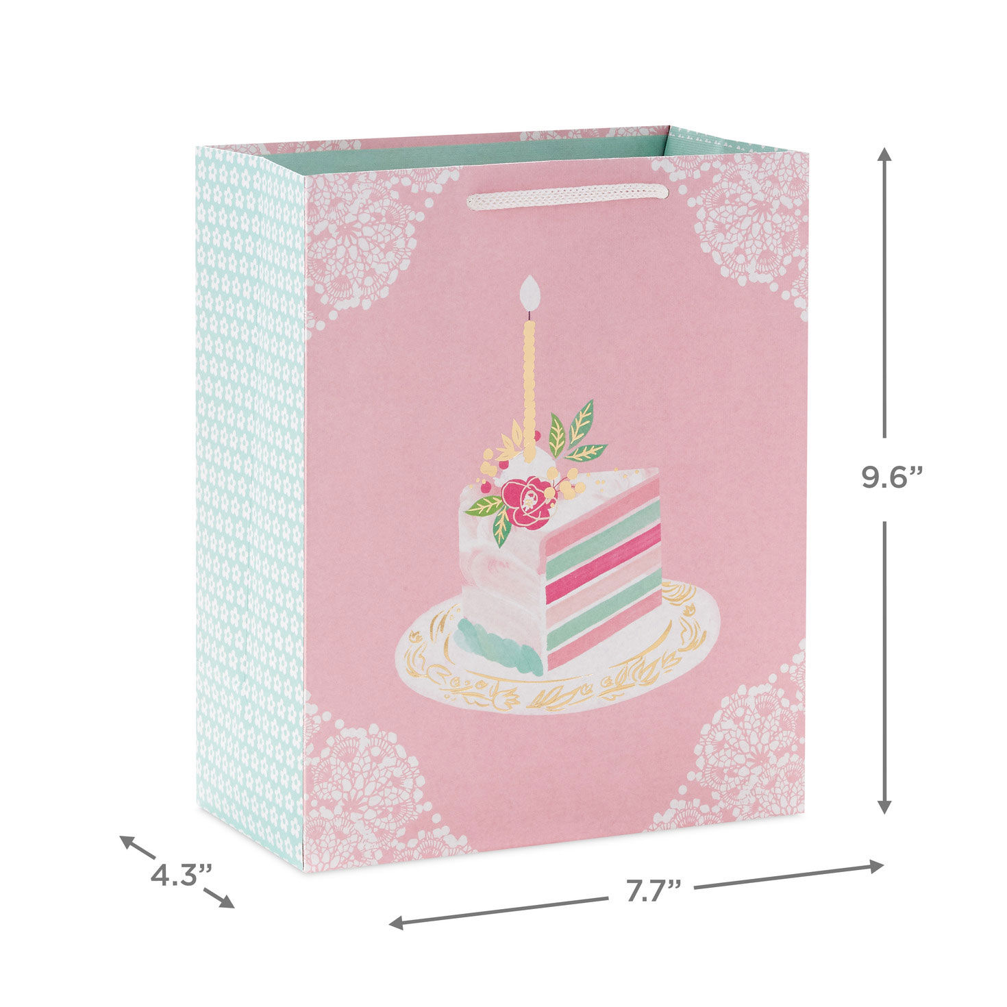 8261-9-6-elegant-cake-slice-medium-birthday-gift-bag-3.jpg 9.6" Elegant Cake Slice Medium Birthday Gift Bag