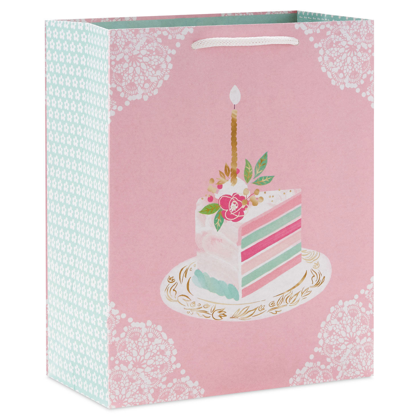 8261-9-6-elegant-cake-slice-medium-birthday-gift-bag-6.jpg 9.6" Elegant Cake Slice Medium Birthday Gift Bag