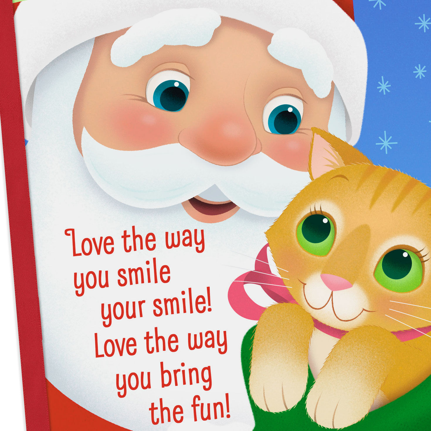 8547-santa-with-kitten-christmas-card-for-granddaughter-4.jpg Santa With Kitten Christmas Card for Granddaughter