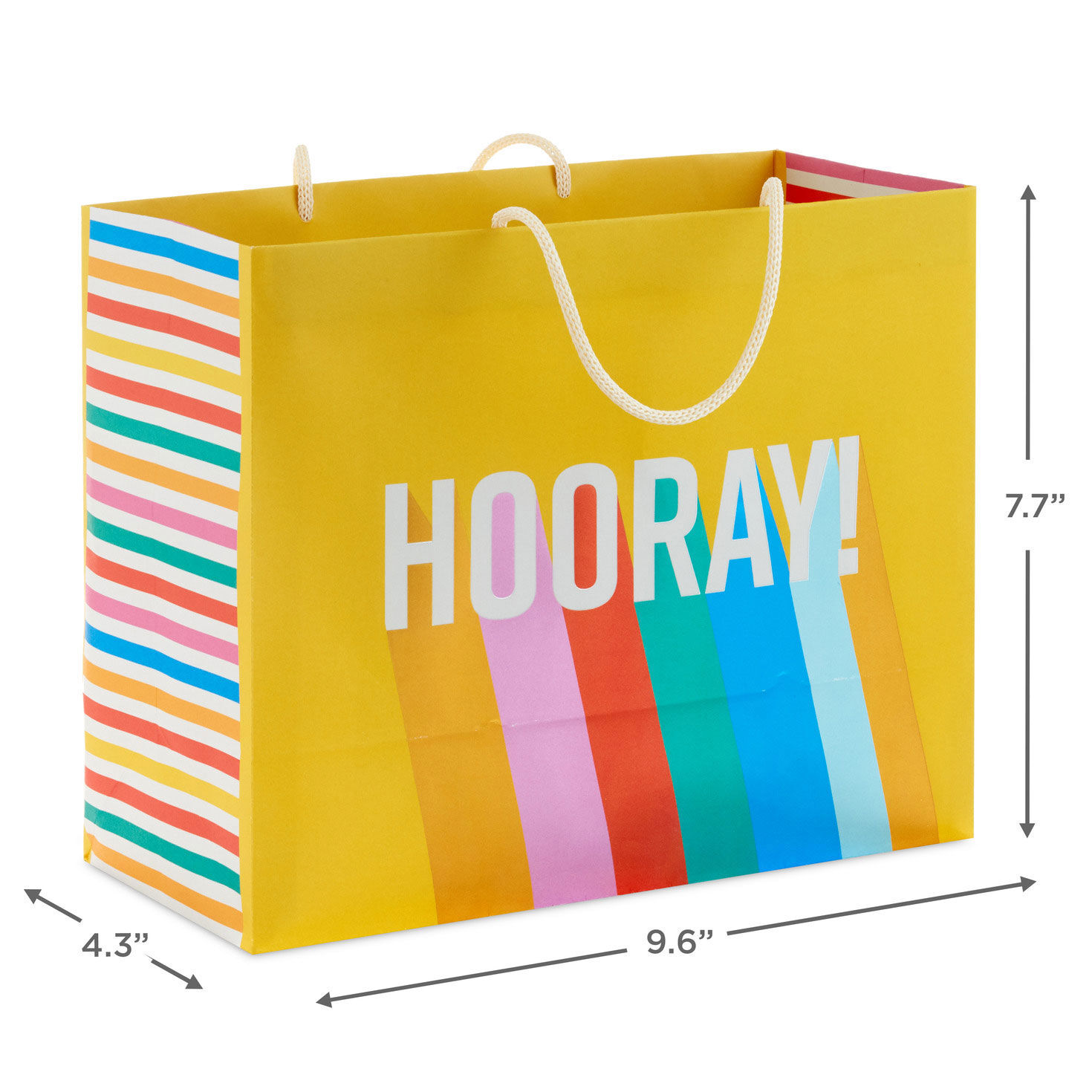 8780-7-7-hooray-on-yellow-medium-horizontal-gift-bag-3.jpg 7.7" Hooray on Yellow Medium Horizontal Gift Bag