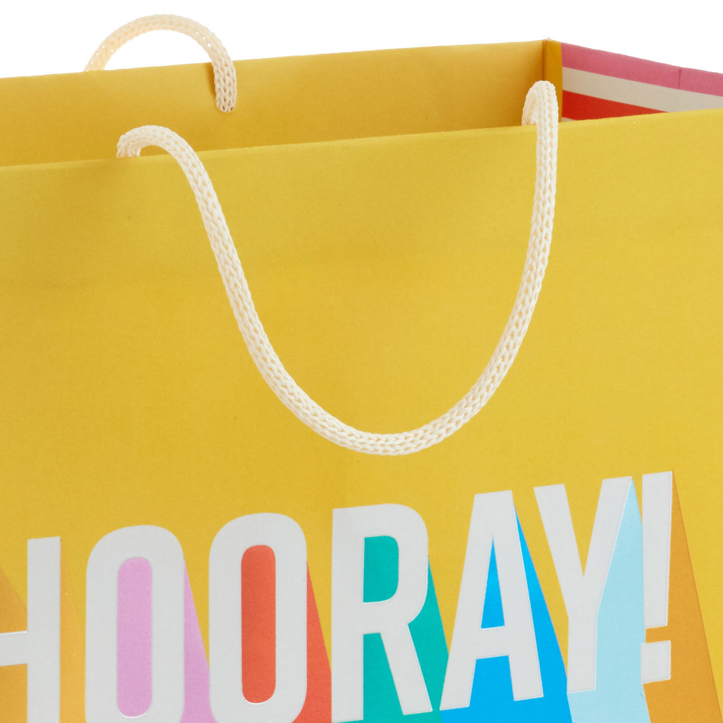 8780-7-7-hooray-on-yellow-medium-horizontal-gift-bag-4.jpg 7.7" Hooray on Yellow Medium Horizontal Gift Bag